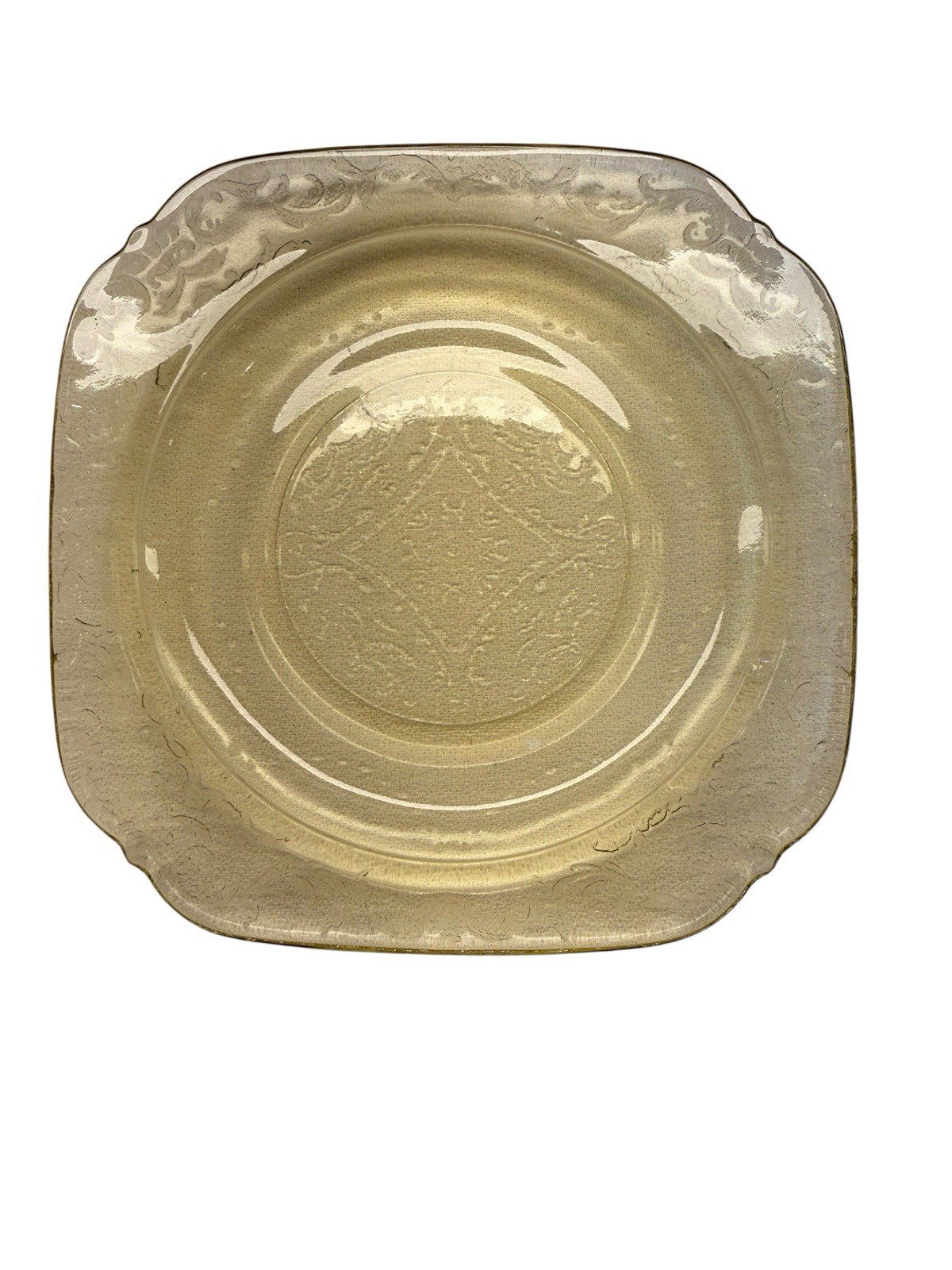 Vintage Federal Glass Madrid Amber Depression Glass 6″ Bread Butter Plate 1930s
