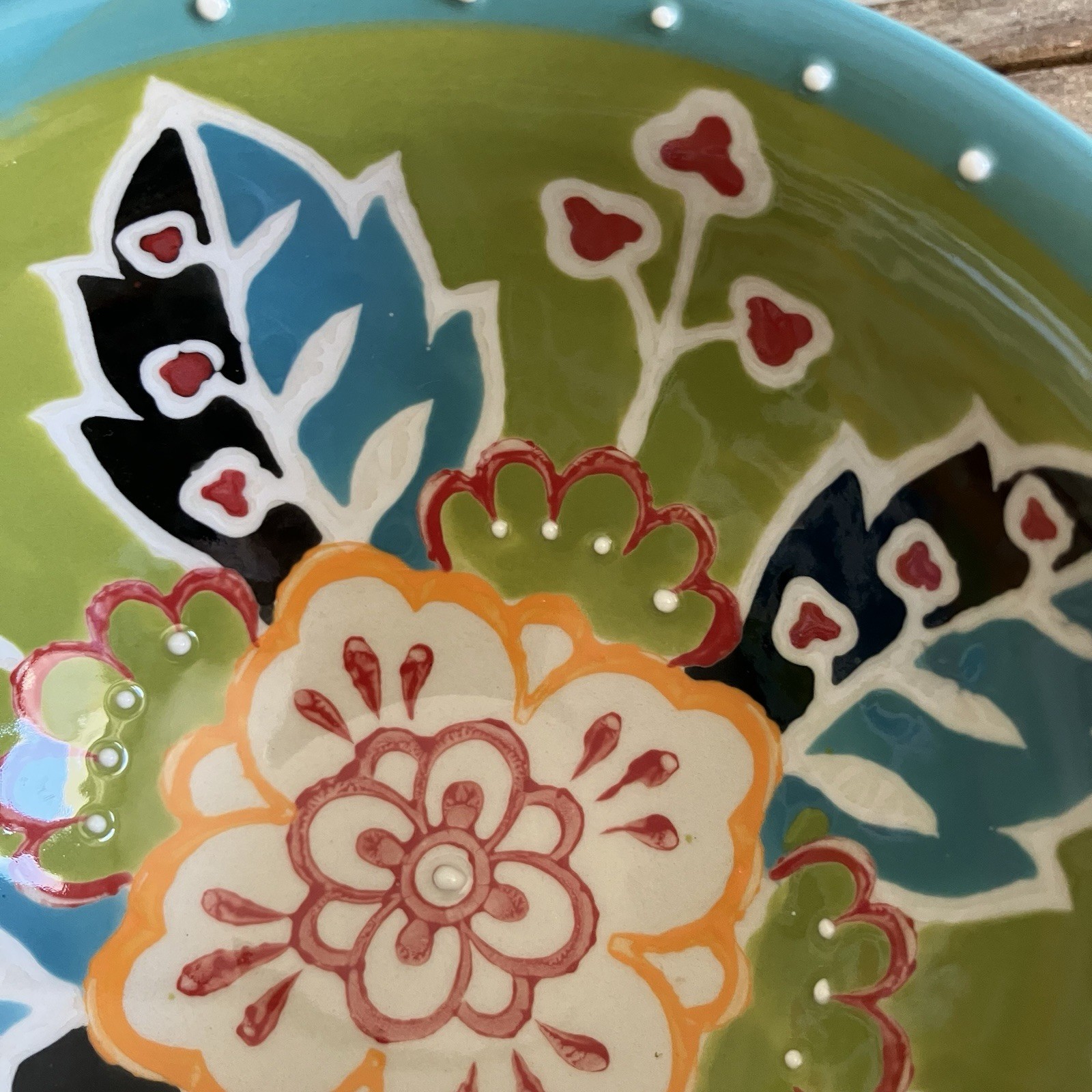 2 Yokohama Studio Japan 6″ Rice Soup Noodle Bowls Hand Painted & Embossed Dots