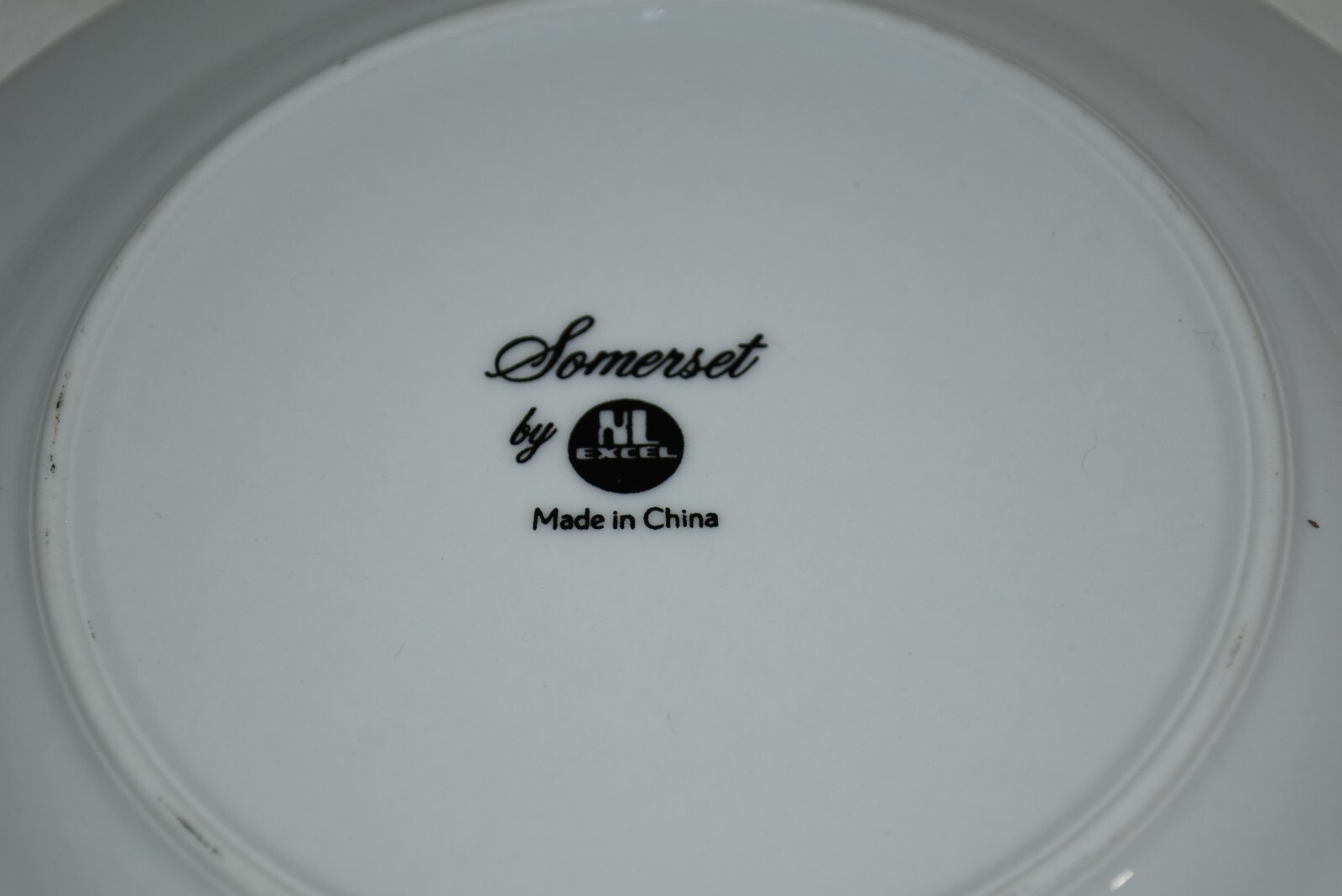 6 Somerset NL Excel China white blue floral Platinum rim 7″ Bread Plates EUC