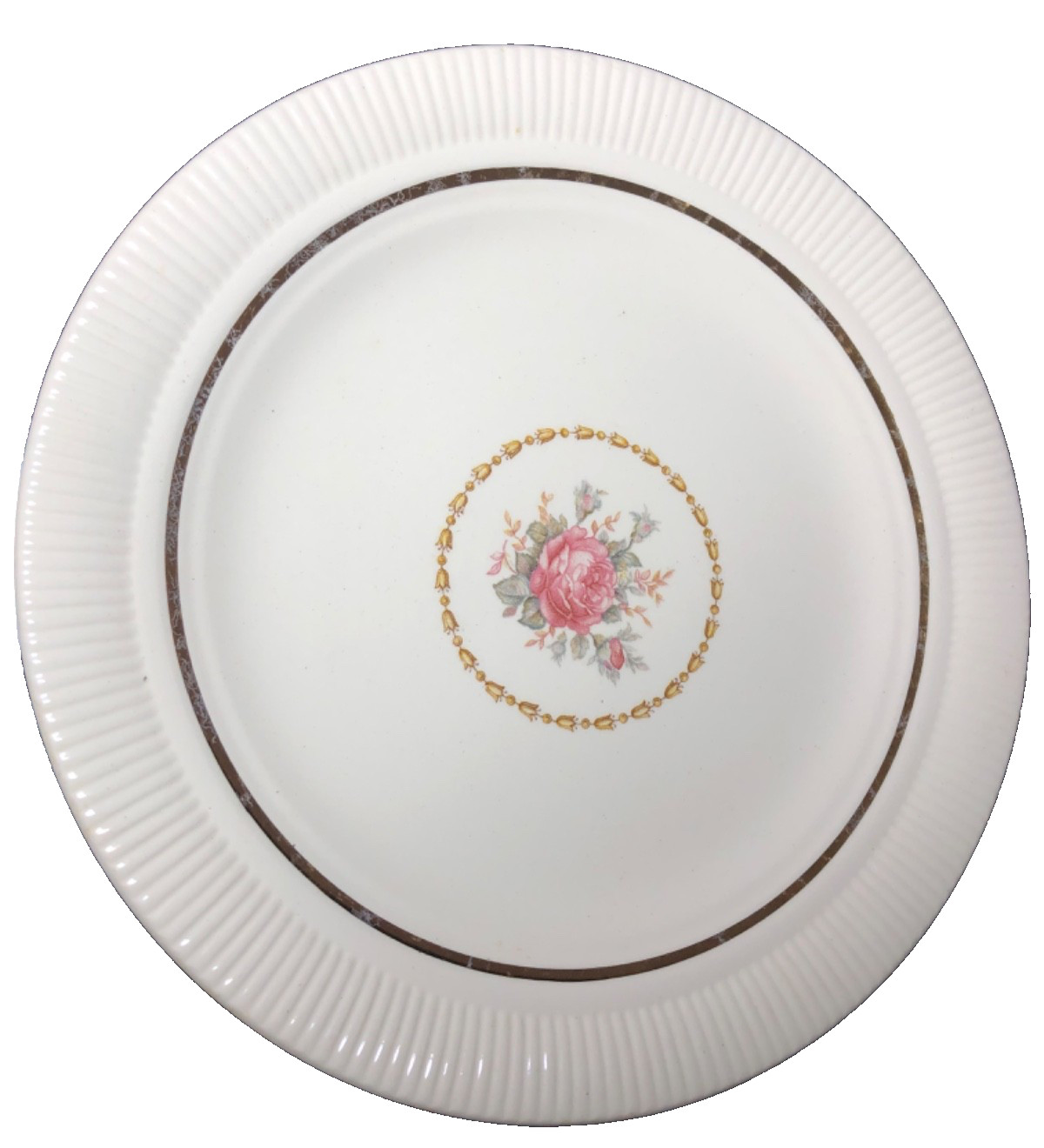 Victory by Salem China Ivory Plate 9.5” SLM22 P.P. Floral – w 23K Gold Trim