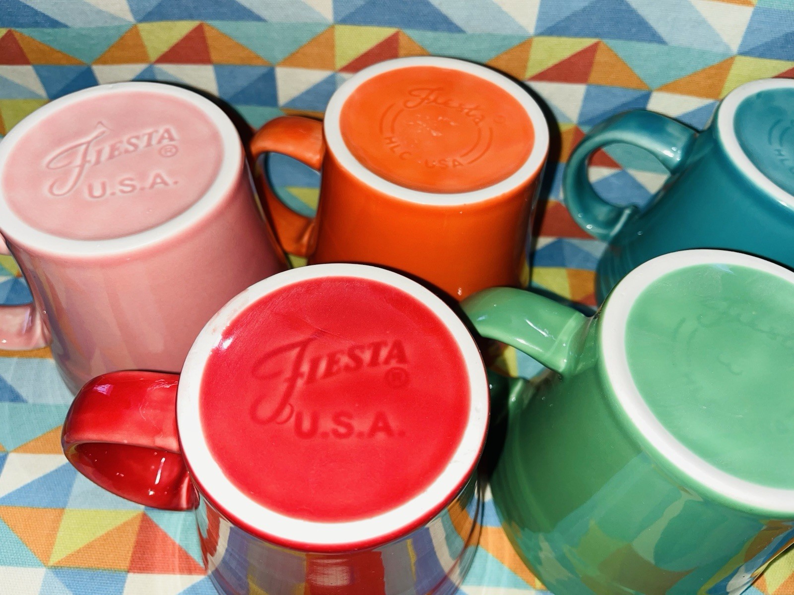 NEW bright set of 6 FIESTA TAPERED MUGS 15 oz FIESTAWARE Free Shipping