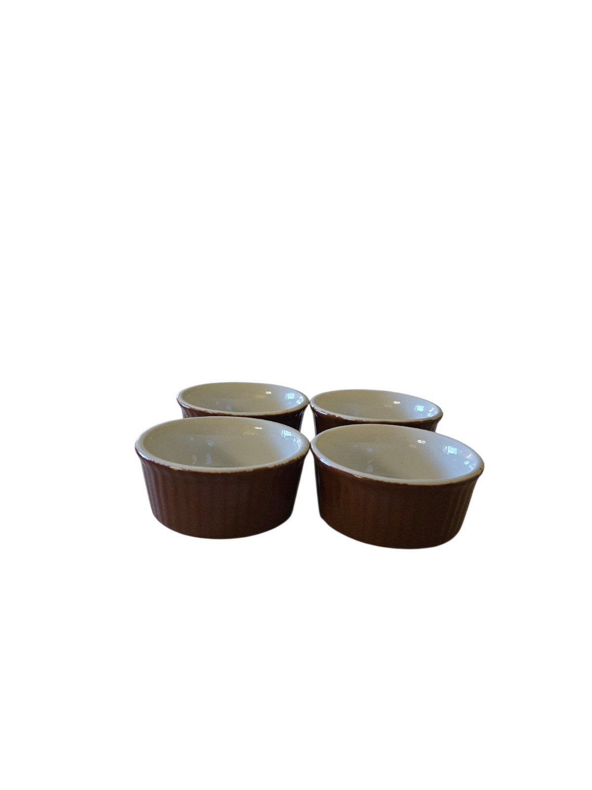 Hall Vintage Brown Ribbed Small Condiment Bowls #844½ (Set Of 4)