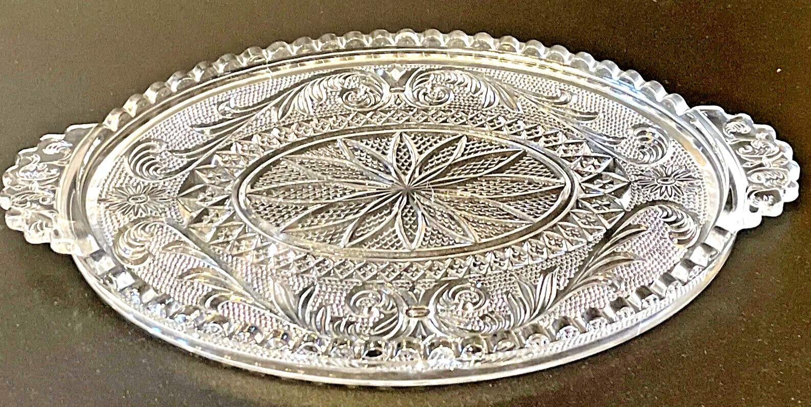 Vintage Tray Princess Feather 8.5” x 5.25” Clear Glass Westmoreland