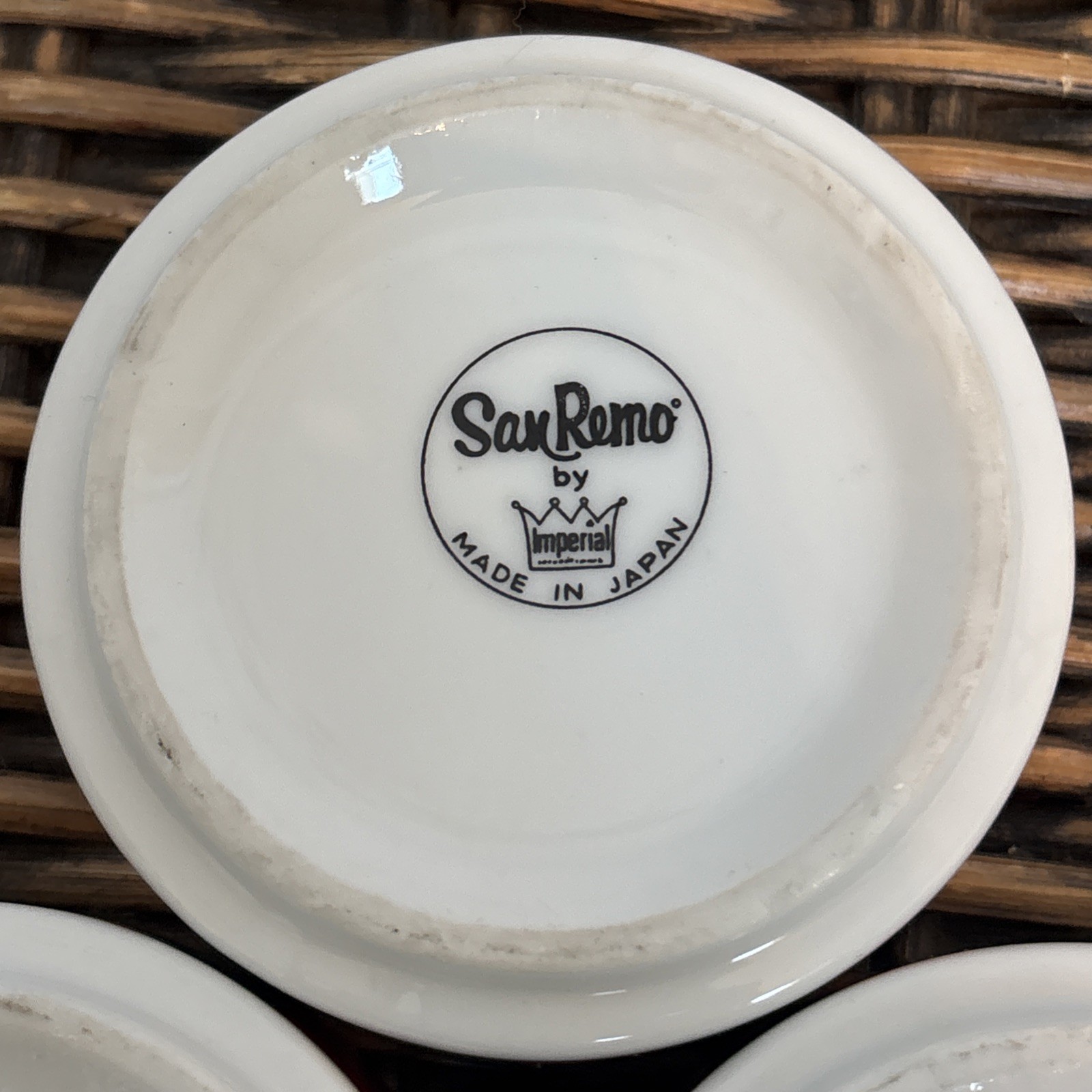 3 Vintage SAN REMO Colorblock Stripe Tapas Party Dishes by IMPERIAL Japan Spade