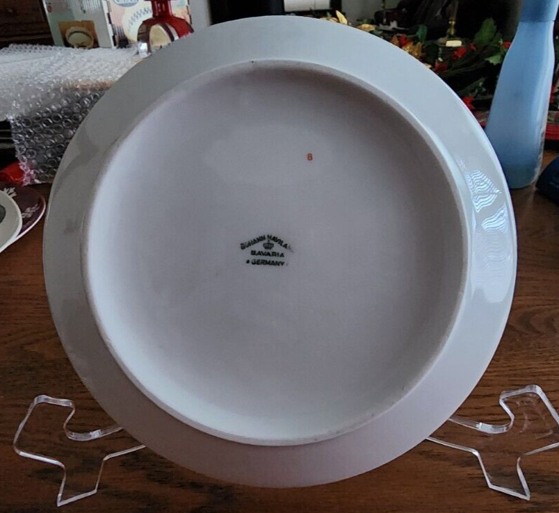 Forever Spring Vegetable Bowl 7 1/2″ Round Haviland Bavaria White Blue Platinum!
