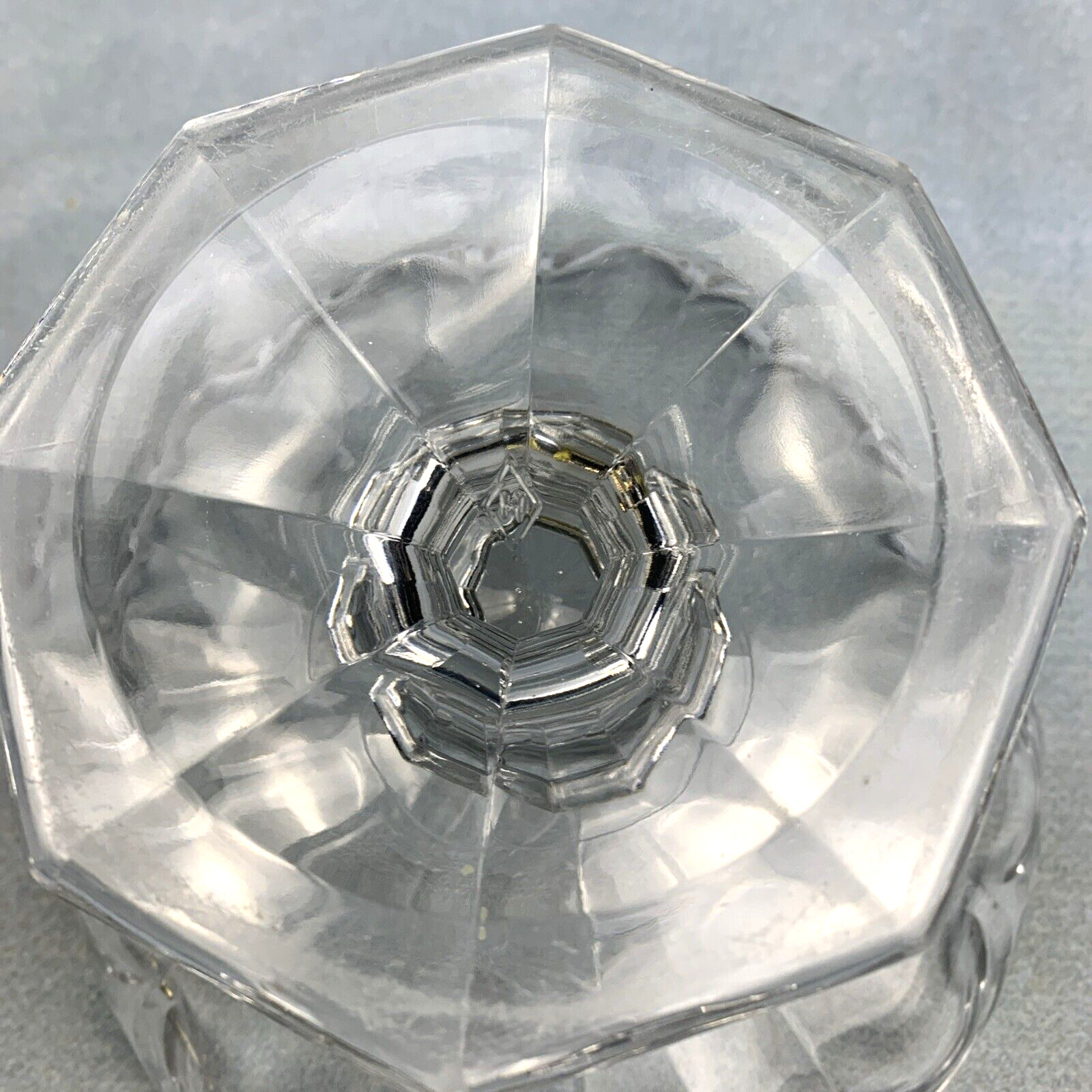 Heisey Signed Glass Priscilla Clear Paneled 8 1/4″ Round Compote 1905-1933 Used