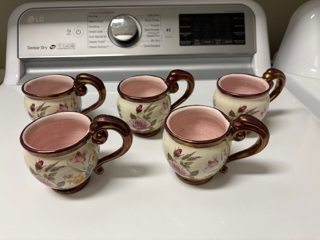 MCKENZIE CHILDS CHELSEA LUSTER TEA CUPS 2003 RARE LOT OF 5