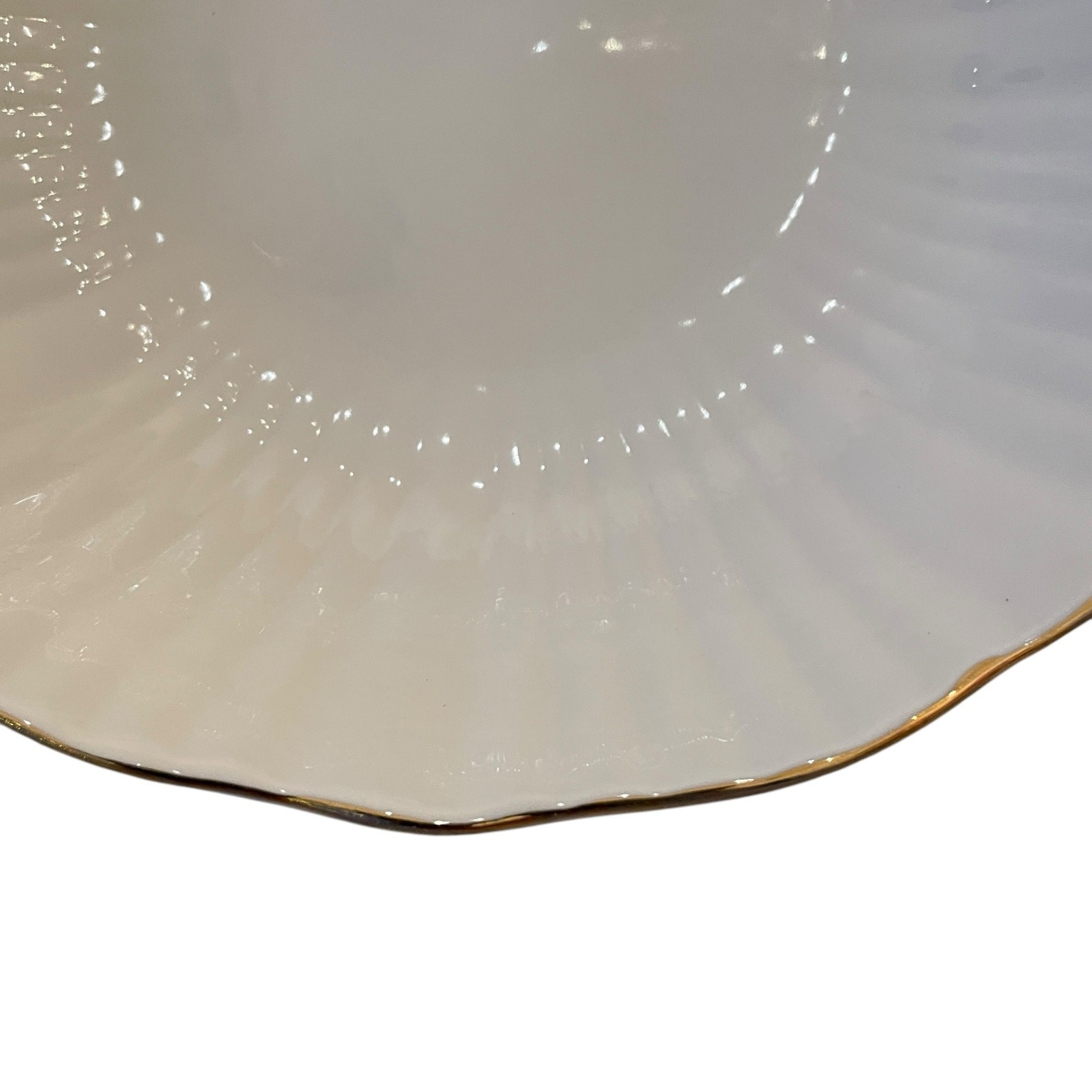 Eaton Fine Dining Porcelain 8.5in Pasta Bowl Set of 4 Aubrey White Gold Trim New