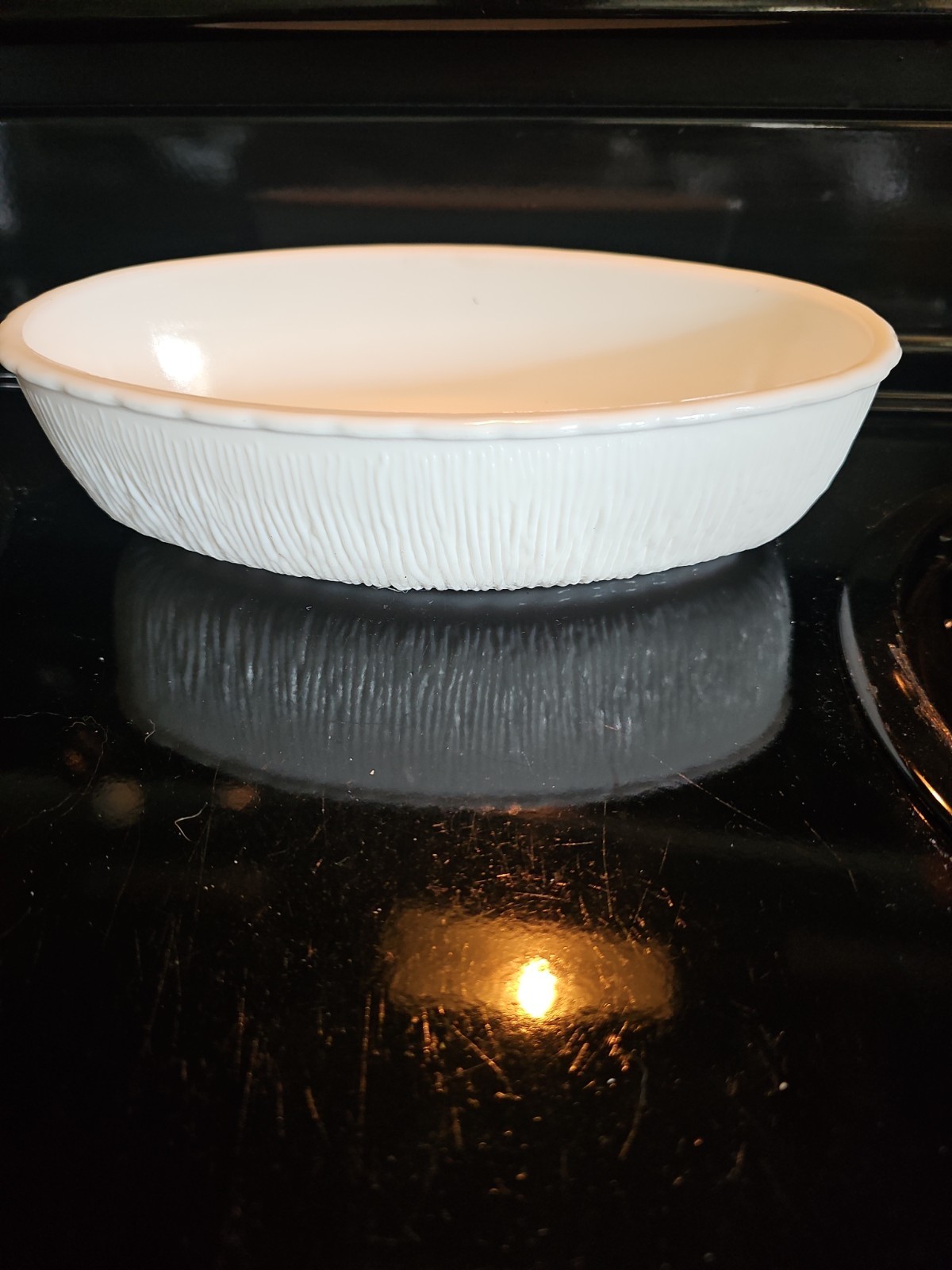 Vintage FTD Milk Glass Oval Bowl / Planter Bark Pattern PG Rare Vtg 9.5″X 5.5