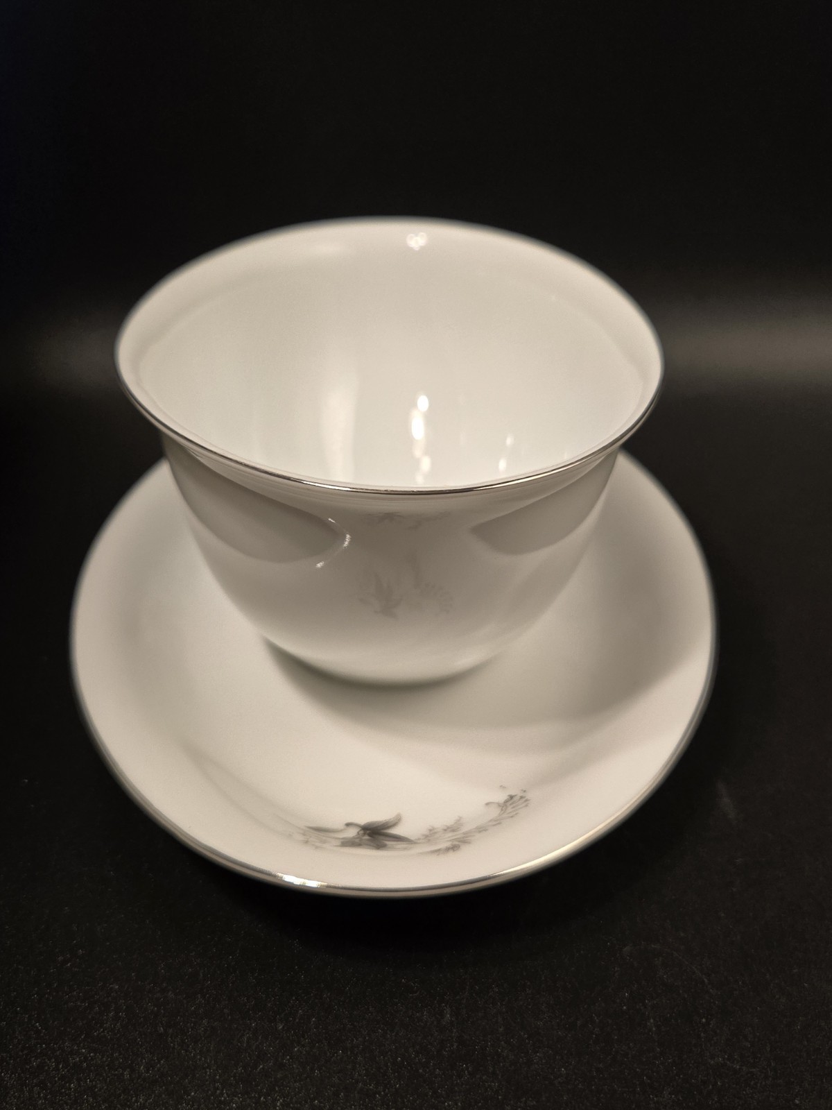 Seyei Gravy Boat 510 Attatched Underplate Platinum Trim MCM EUC