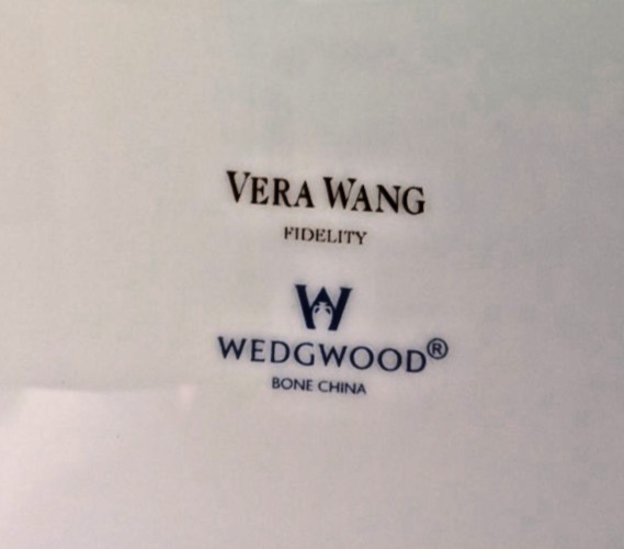 Vera Wang Fidelity Wedgwood Salad Lunch Plate Bone China Platinum Trim Vintage