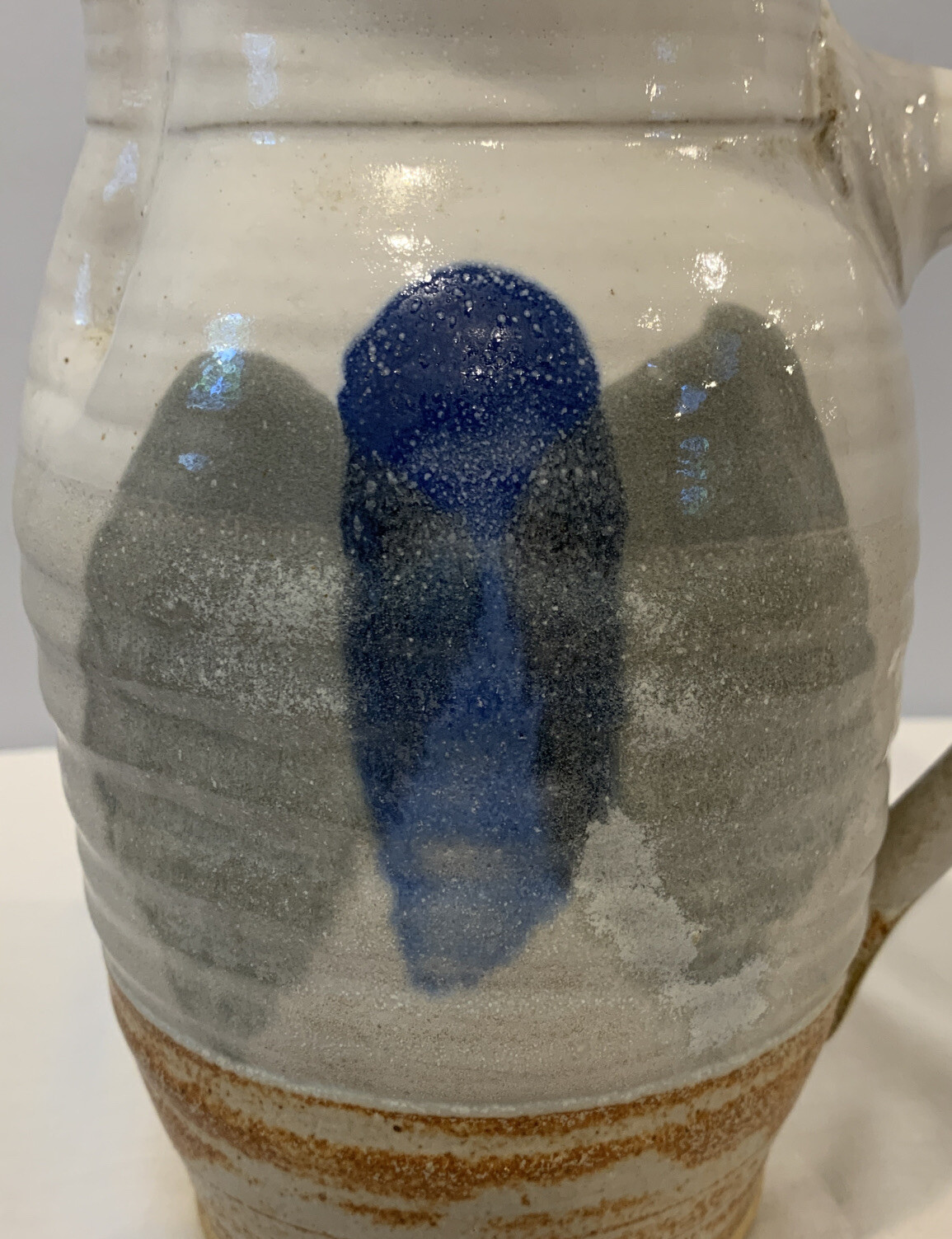 Gorgeous Art Pottery Pitcher 8-1/4″ Tall Signed NS Modern Butterfly 2+ Pounds