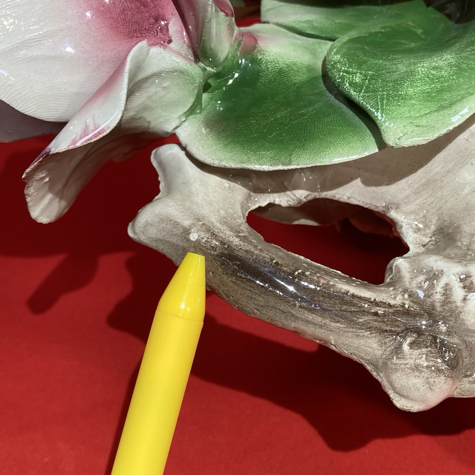 Vintage Capodimonte Hand Formed Floral Centerpiece / Made in Italy Ceramic Lg