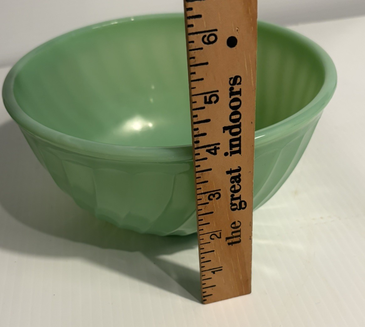 Fire-King Jadeite Swirl 8″ Mixing Bowl – Anchor Hocking Oven Ware Green Jade
