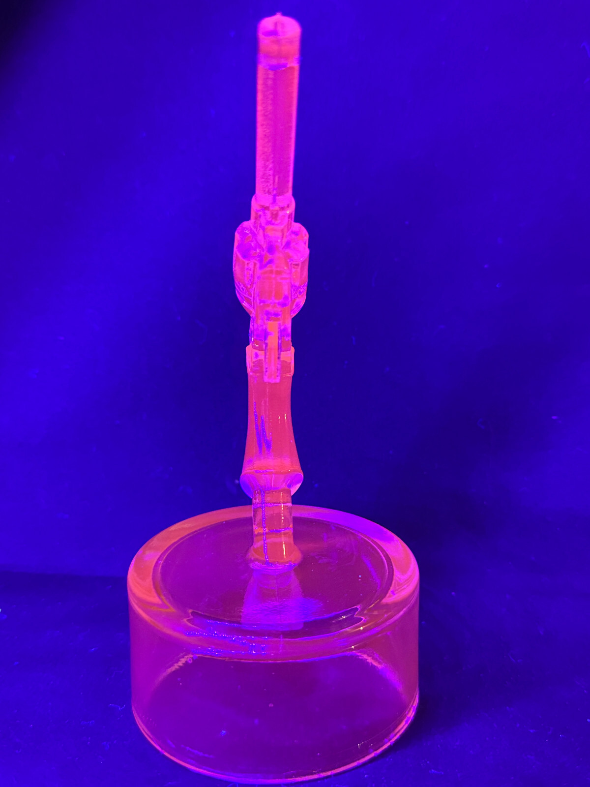 Blue Vaseline glass Colt Revolver pistol uranium single action army gun western