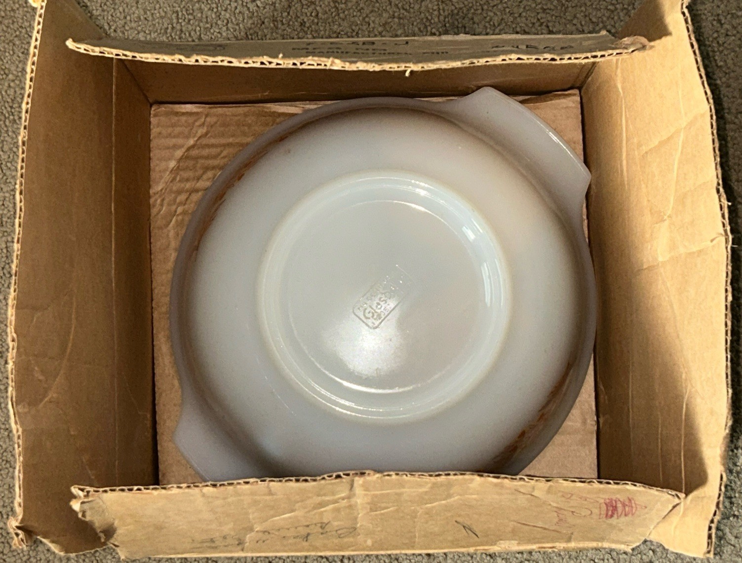 Glasbake 4 Mixing Bowls Autumn Leaf Pattern VTG 1961-1963 J235 w/ Original Box