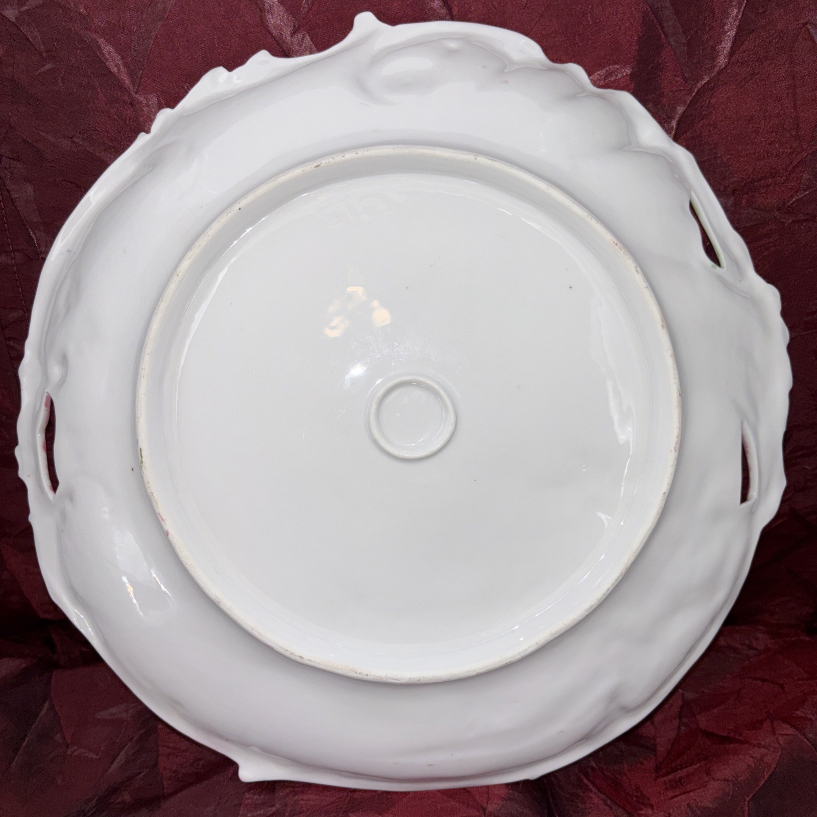 RS Prussia Harvest Mold Porcelain Plate Intricate Cut Outs Swirls Hand Painted
