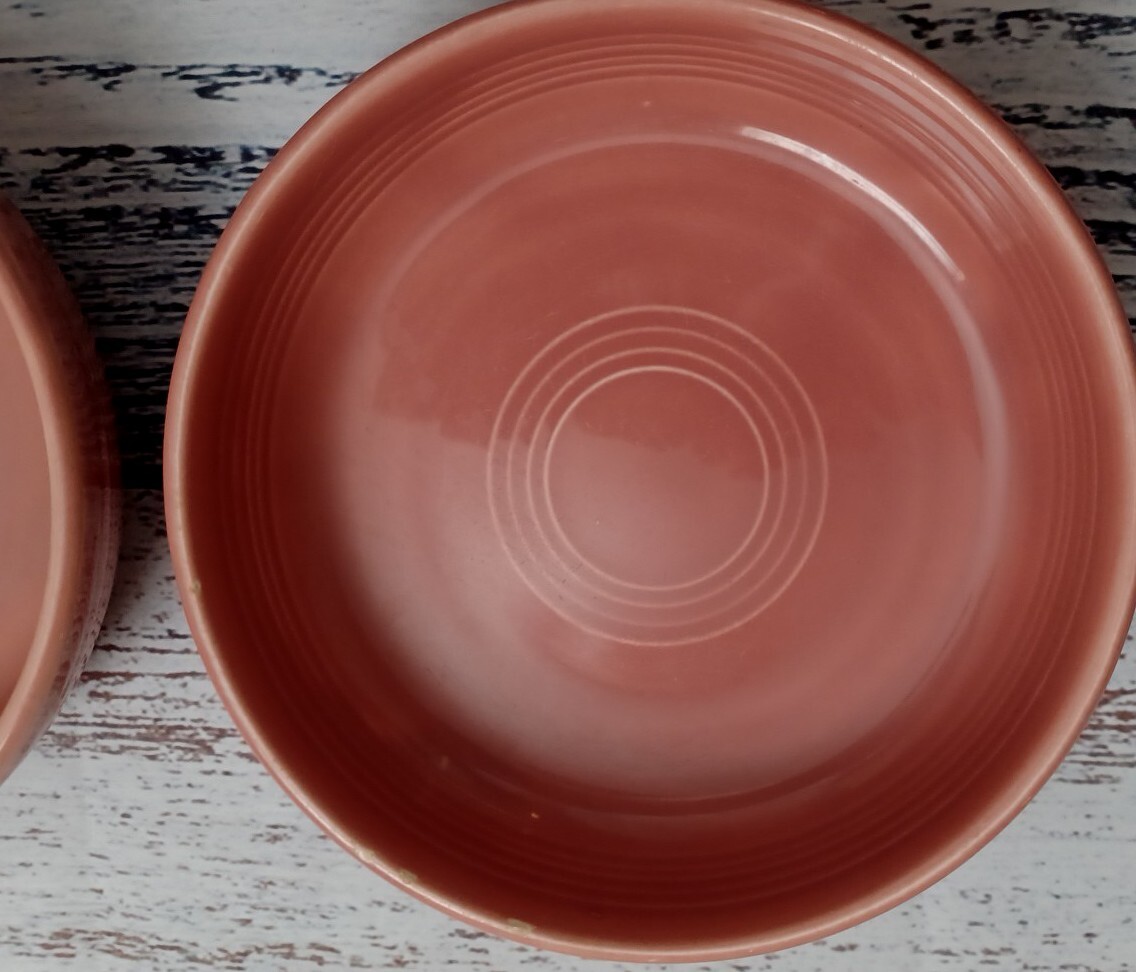 PAIR VINTAGE FIESTA 50’S ROSE 6″ DESSERT BOWL RARE 1950-1959 FLAWLESS CONDITION