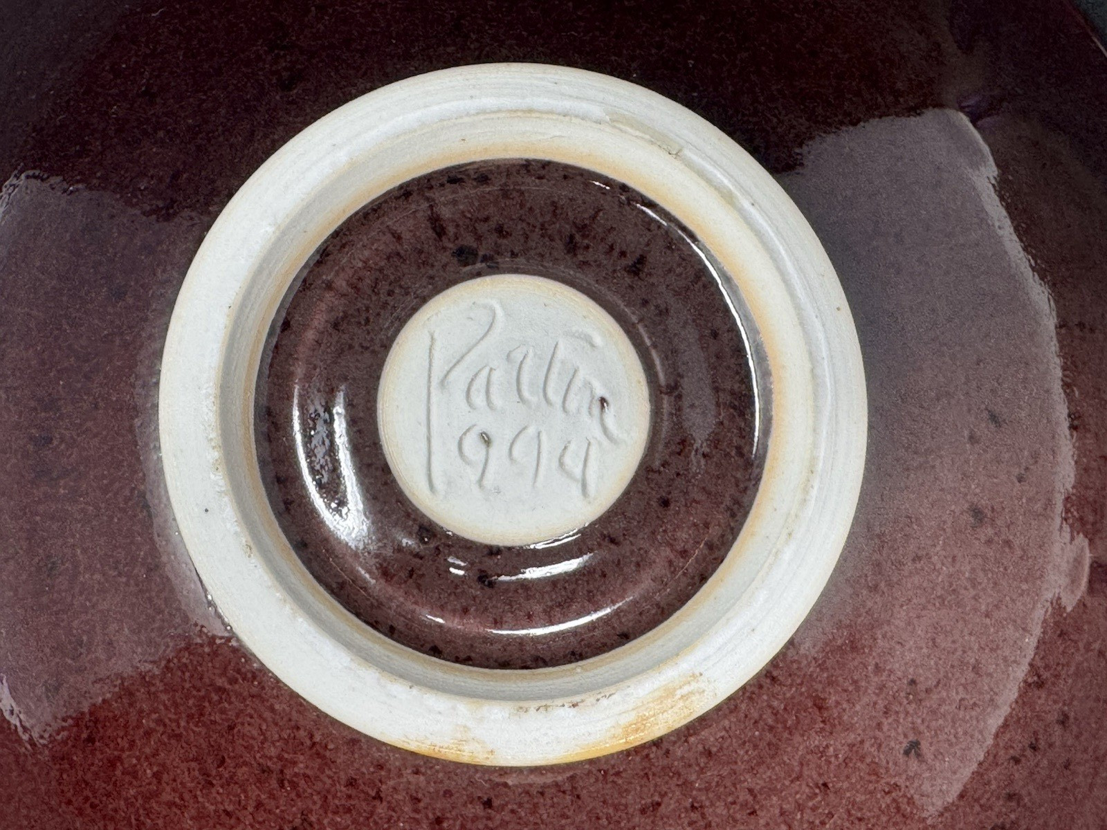 Signed Matthew Patton Orcas Island WA Studio Art Pottery Bowl 11.5″ ~ 1994