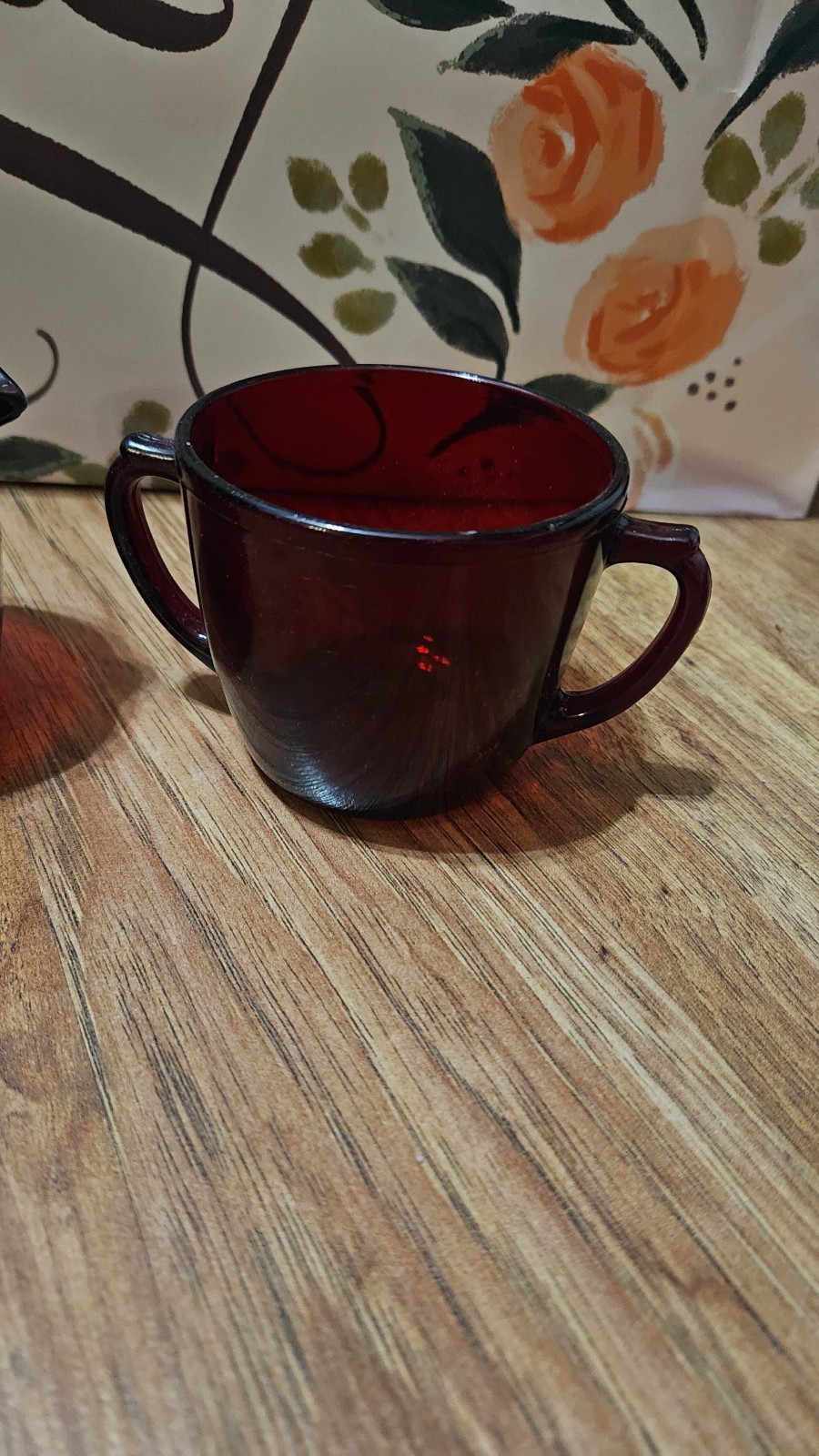 Vintage Anchor Hocking Royal Ruby Glass Cream & Sugar Set 1938-67