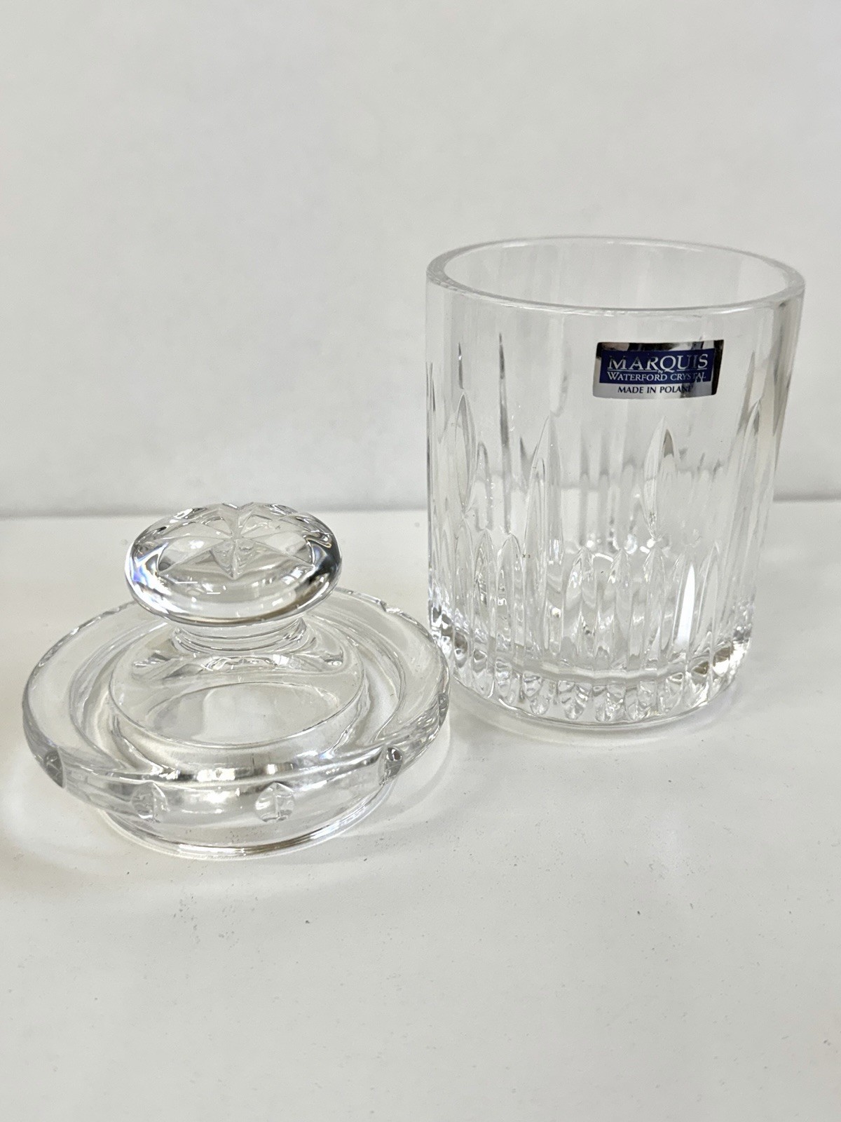 VTG 1995 Waterford Marquis Crystal “Claria” Covered Vanity Jar POLAND 5.5×3.5 in