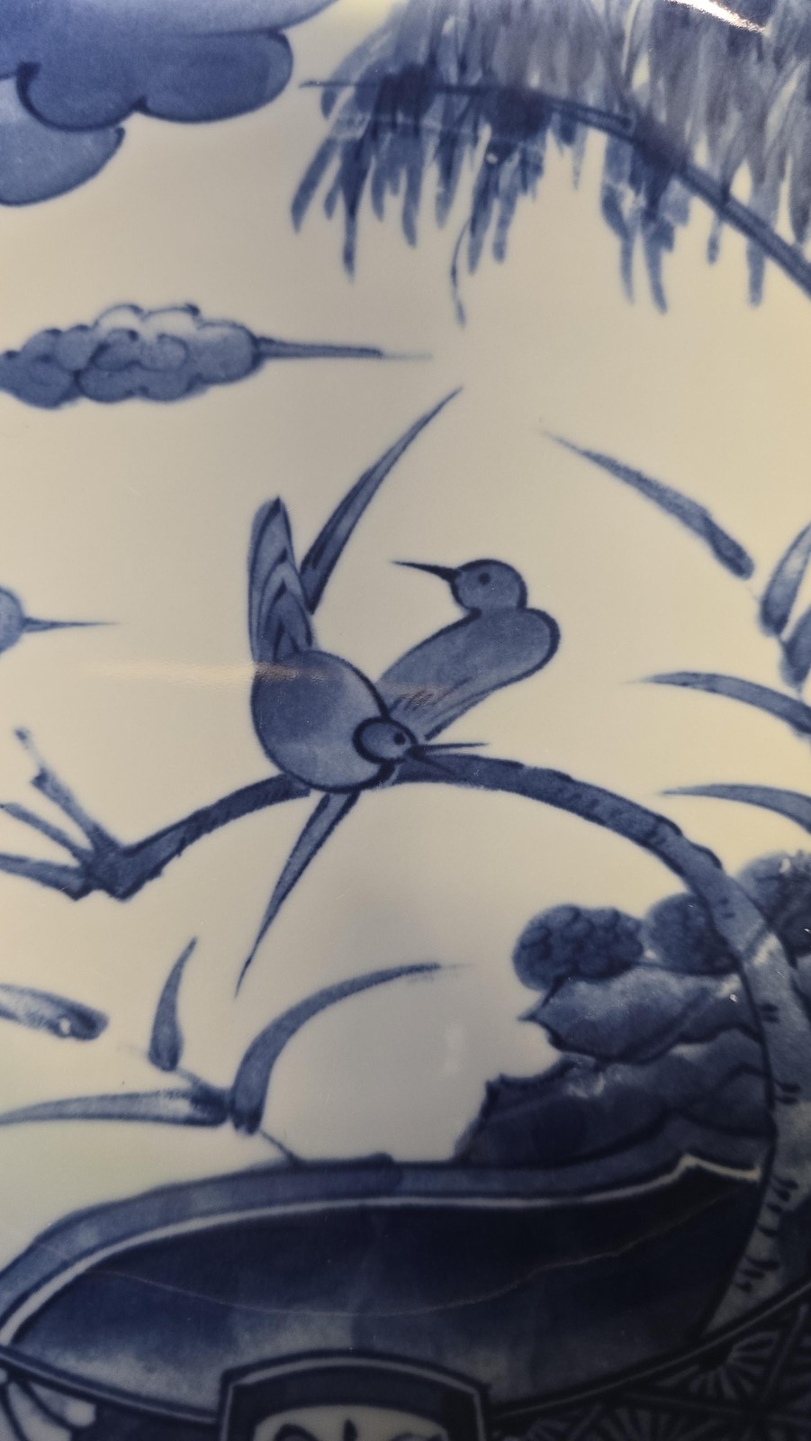 Blue White Birds And The Bees Round Porcelain Plate Made In Japan Decor