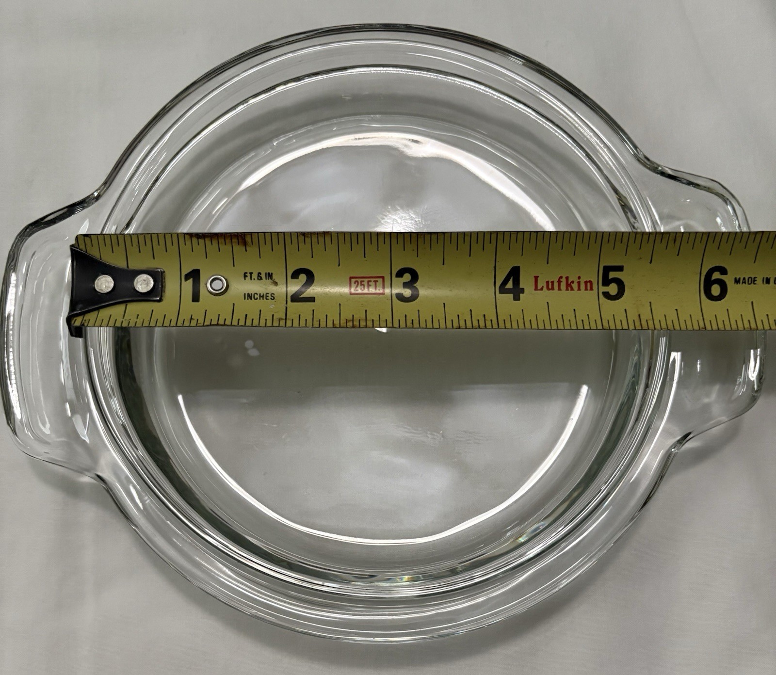 Vintage Pyrex Replacement Lid 5 1/2 Inches Inside Lip Heavy Glass