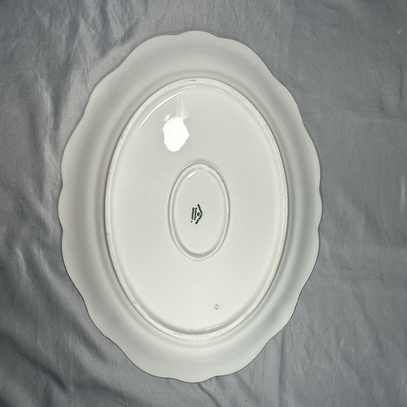 Johann Haviland Moss Rose Large Serving Platter 15”L Gold Trim Bavaria 1970’s