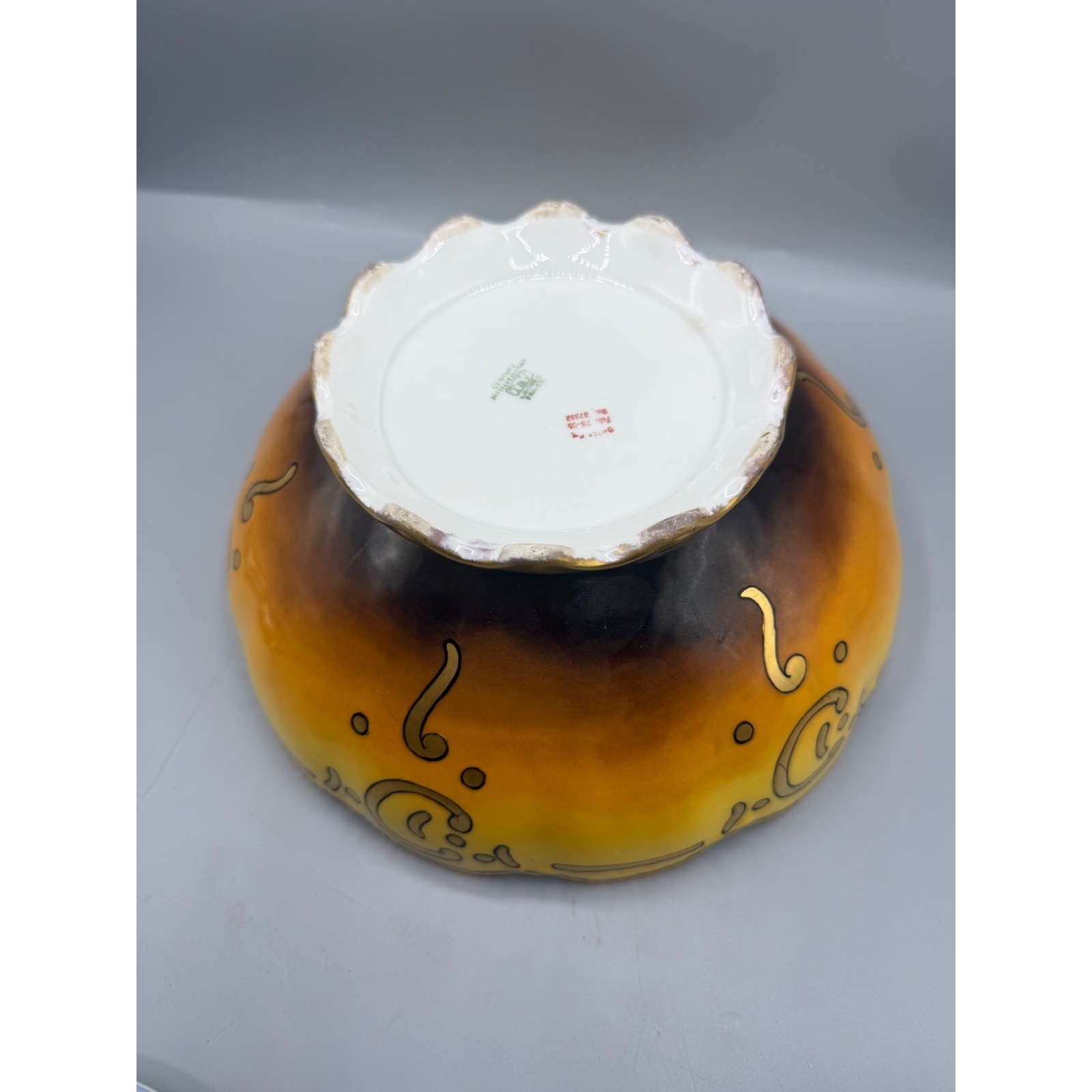 T&V Limoges France Antique Hand Painted Cherry Porcelain Bowl Artist Signed 9in