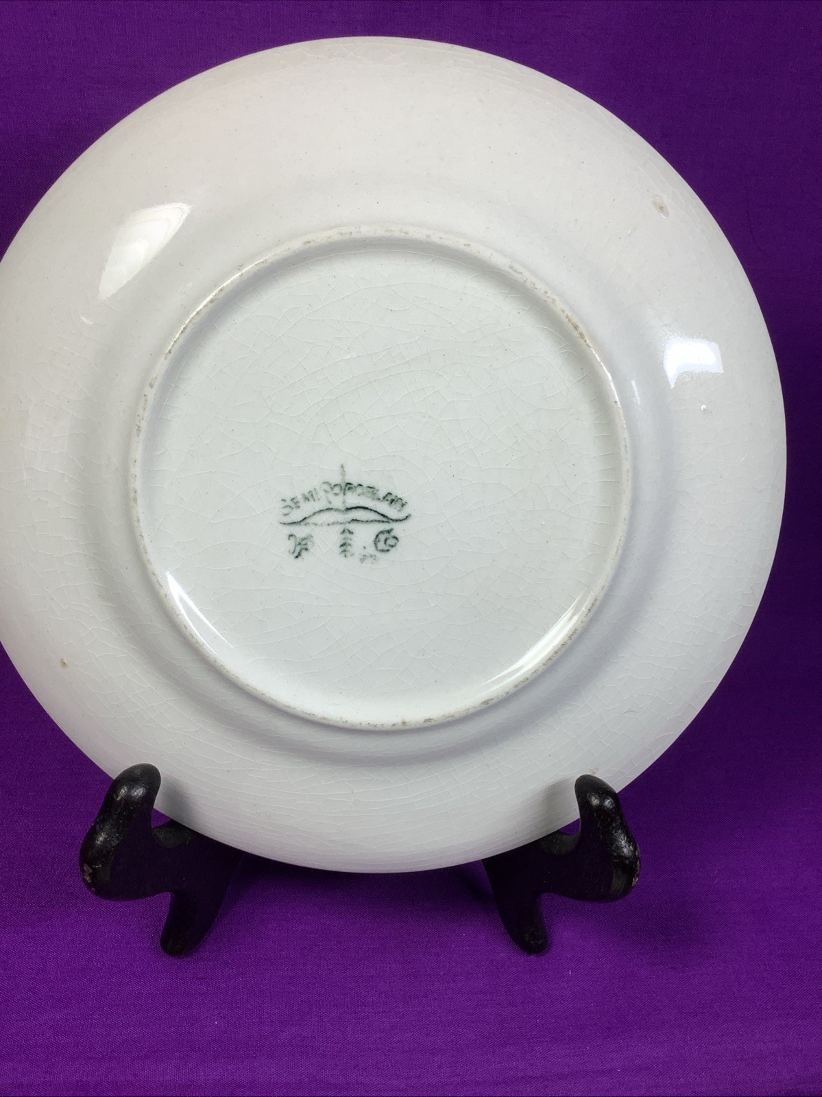 Set 8 Antique Semi Porcelain 6 1/4” Dessert Plates Hydrangea & Violets 410