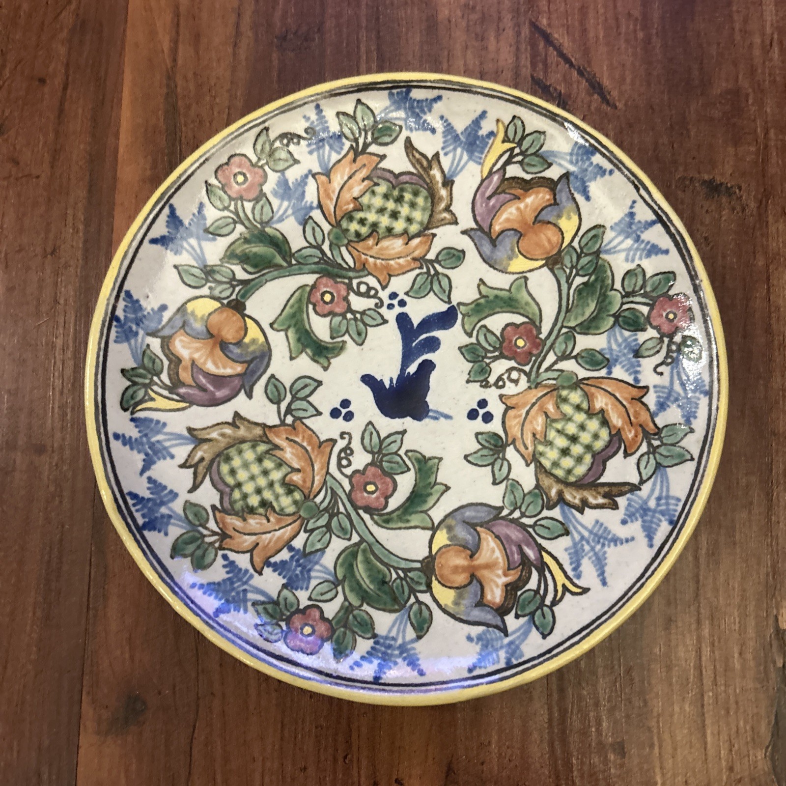 3 Mexico Pottery decorative wall PLATES Rugerio Puebla Talavera hand-painted VTG