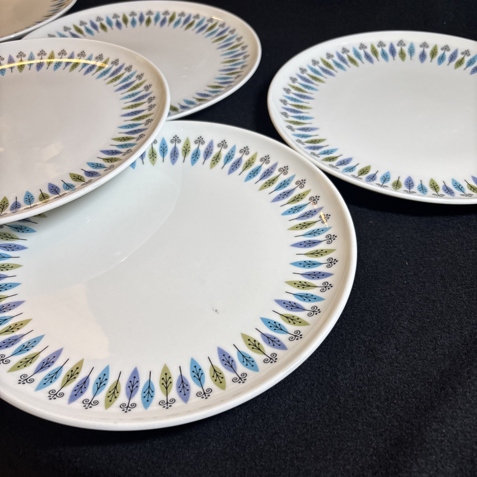 Vintage Syracuse China Carefree Nordic 10” Salad Plates Set of 6 USA