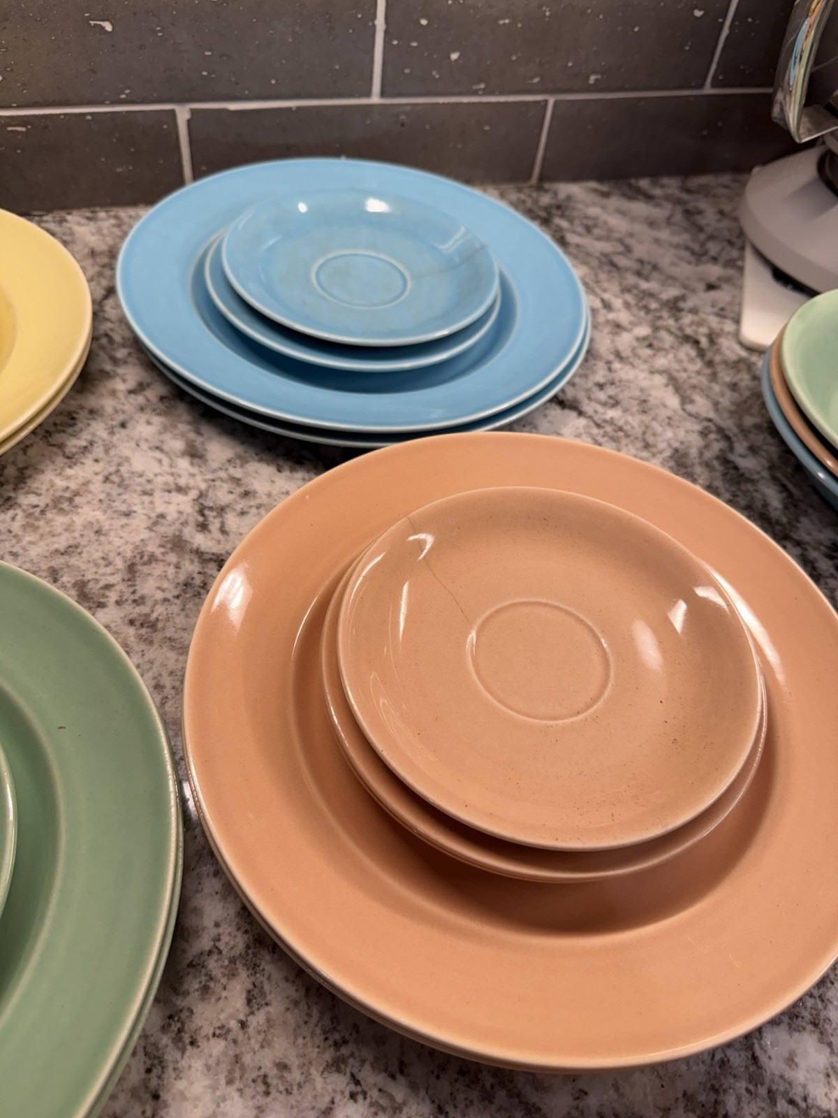 Vtg Universal Cambridge Largo Pastel Dishes Mixed Lot MCM Harlequin