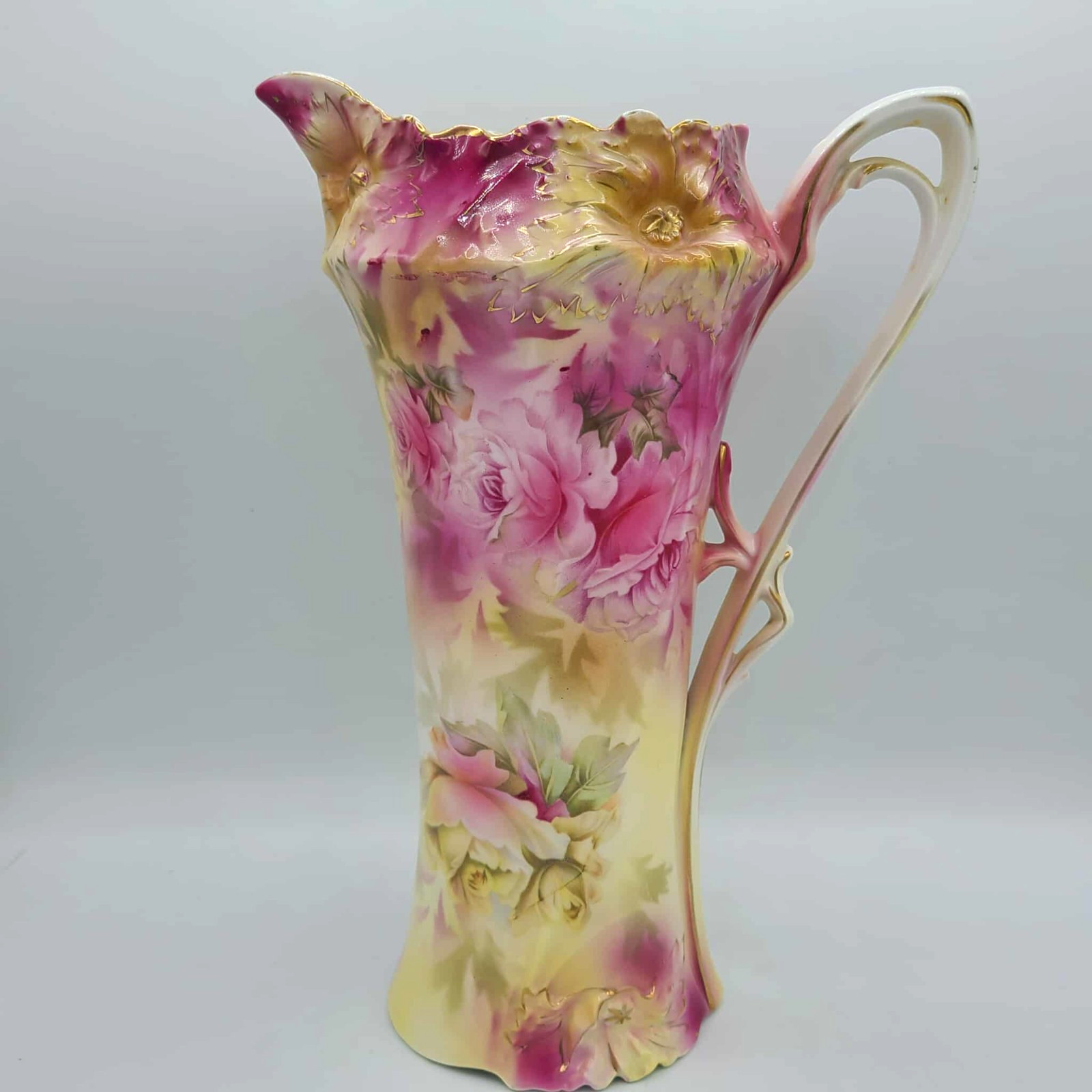 Antique RS Prussia Tankard Pitcher 11″H Art Nouveau. Excellent condition.