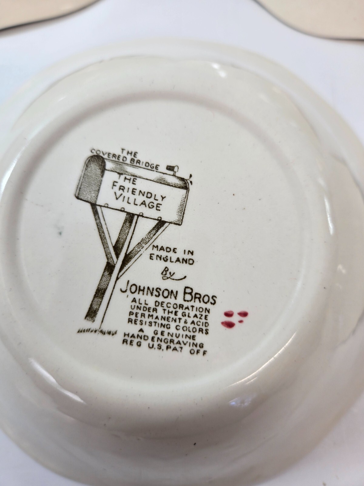 Johnson Brothers Friendly Village Covered Bridge 7 Square Cereal Bowls England