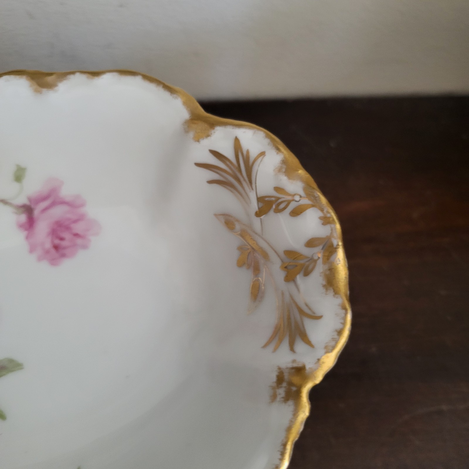 Haviland Limoges France Schleiger Baltimore Rose Set Of 6 Oval Dessert Bowl