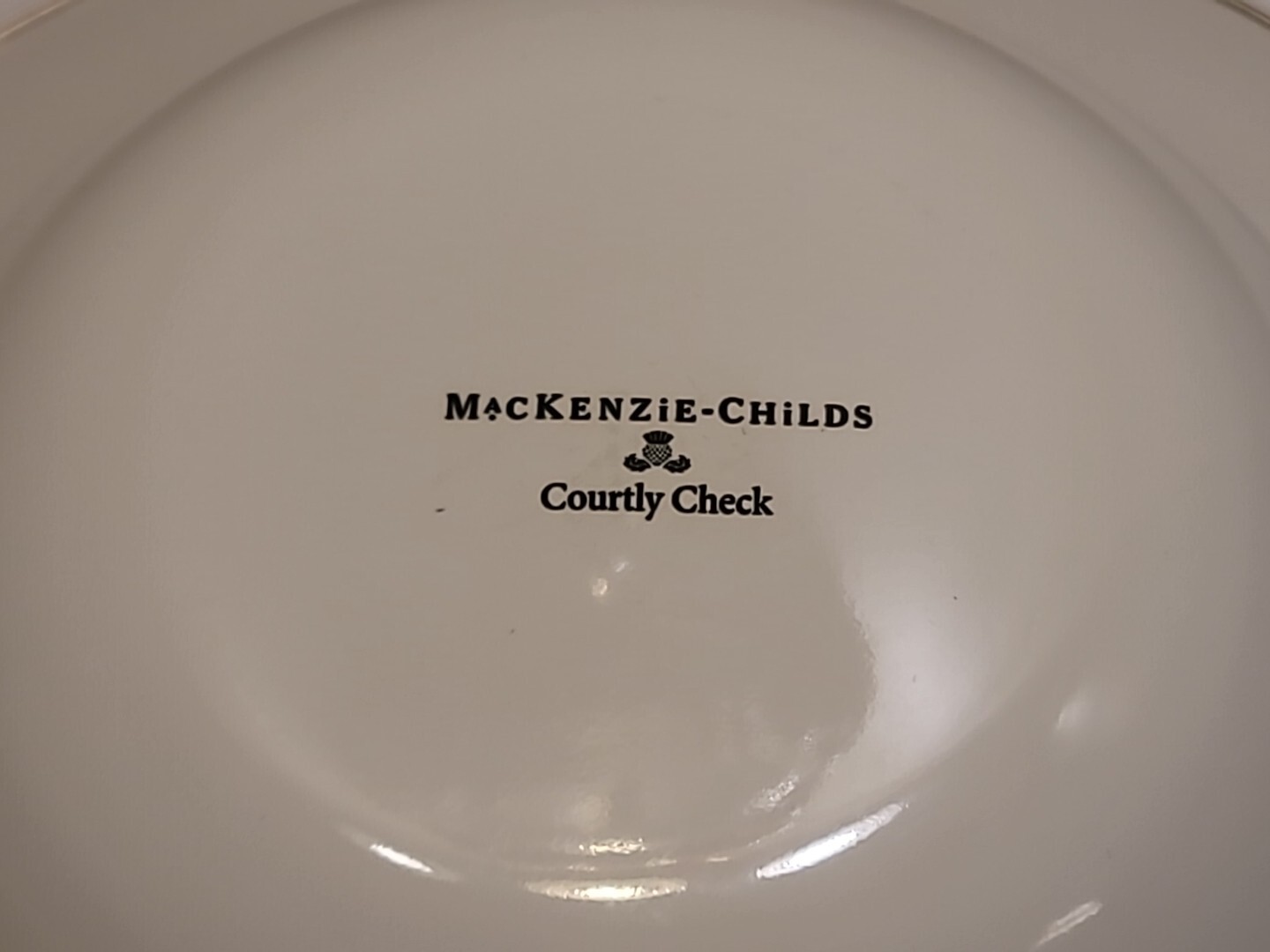 HTF MacKenzie-Childs Courtly Check Large/Deep Snack Dip Bowl EUC!