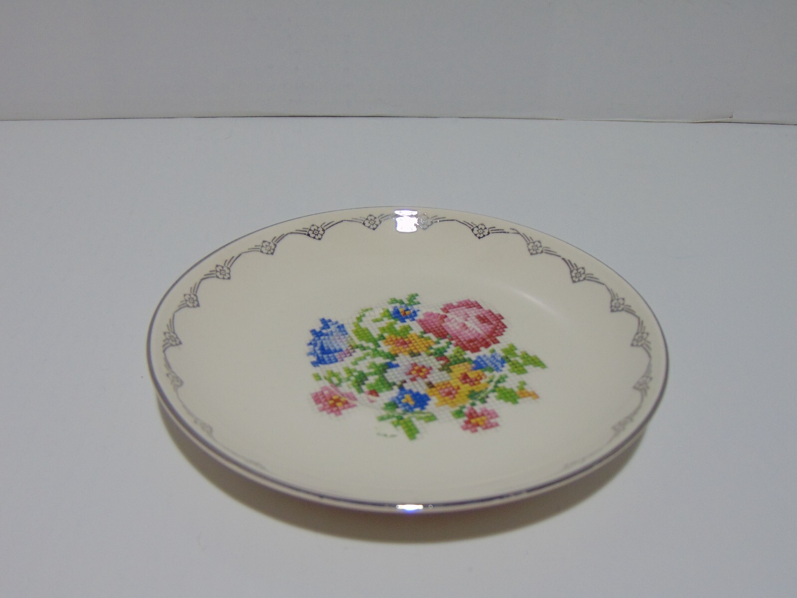 HLC Eggshell Nautilus Petit Point Saucer Homer Laughlin (E) 1936-1958