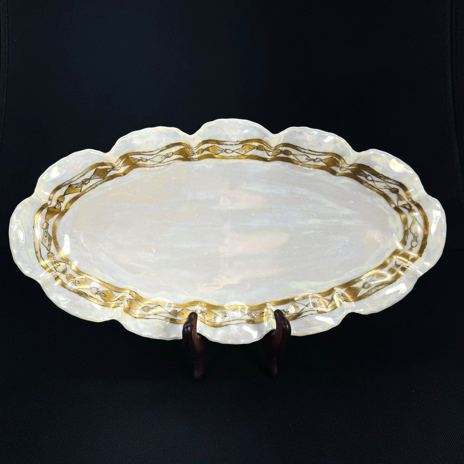 Haviland France Oval Platter Art Deco Gold Design
