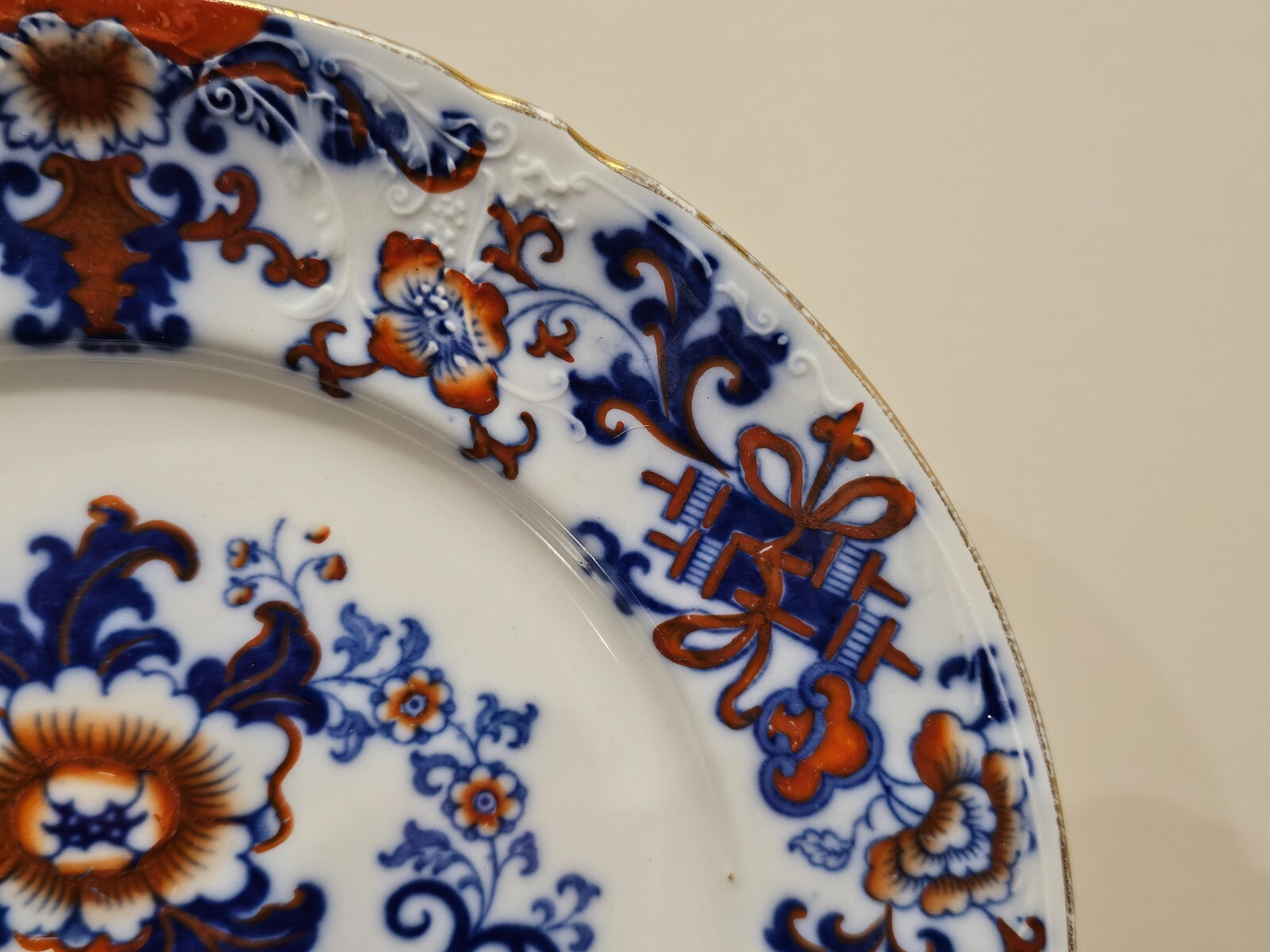 Royal Doulton Nankin A9242 Polychrome Flow Blue 10 1/4″ Dinner Plate – EXC.