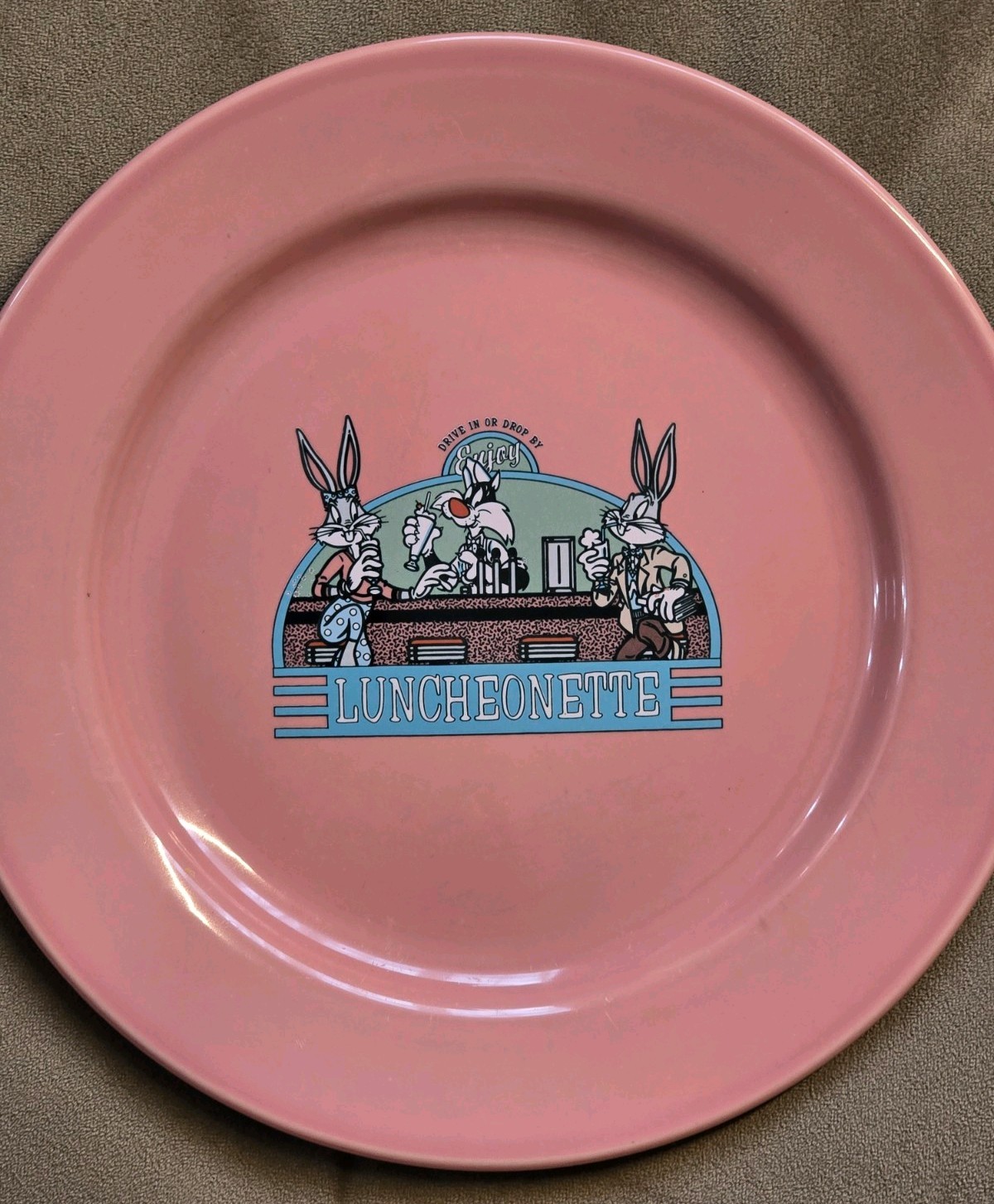 Set of 3 Looney Tunes Luncheonette Plates – 1994 – Warner Bros – Bugs Bunny Taz