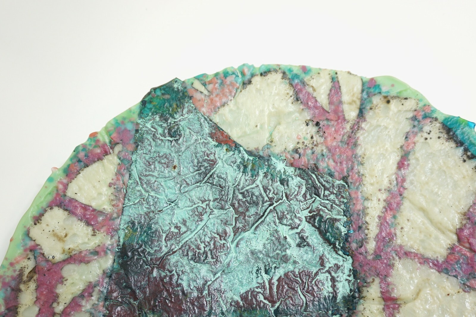 ROGER THOMAS No 20689 Signed Art Glass 15″ Charger Plate RARE Abstract Landscape