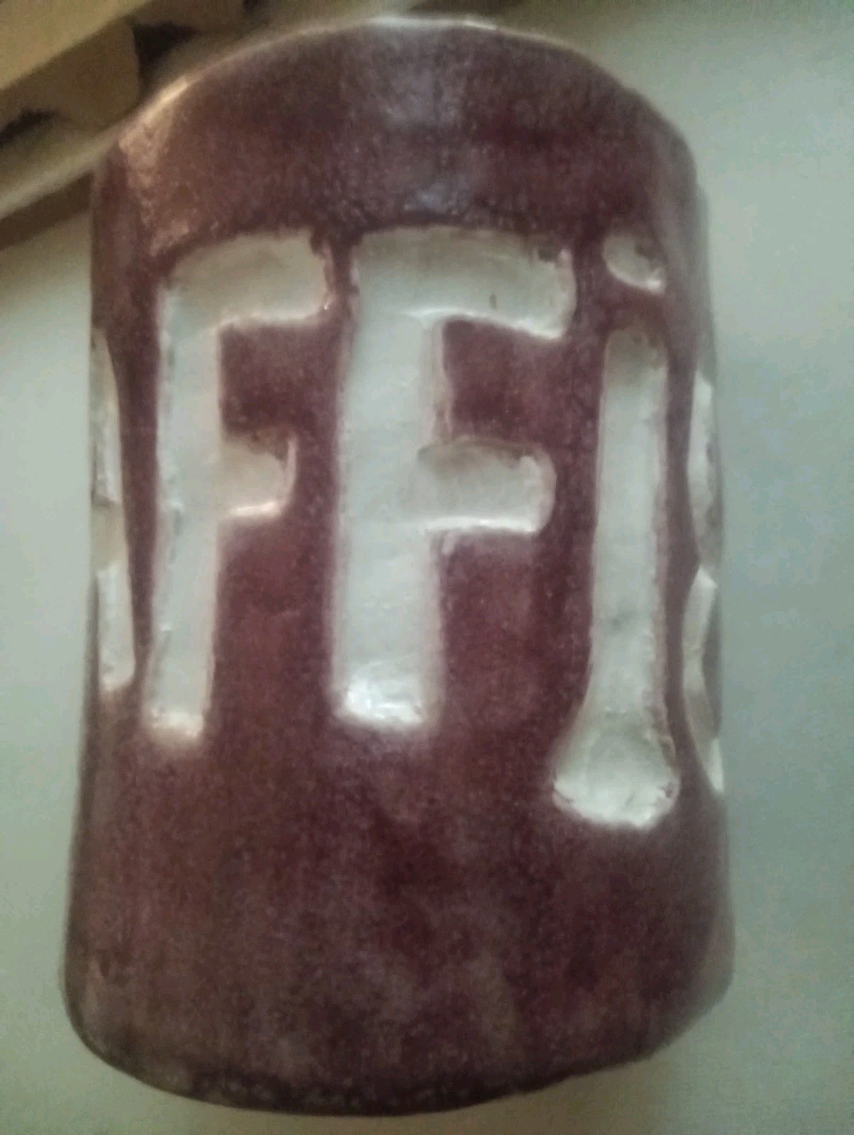 Folk Art Pottery Mug “CAFFIEND “Signed For The Serious Coffee Drinker