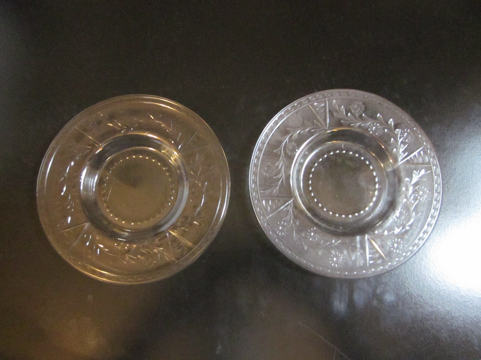 VINTAGE CUT CRYSTAL CLEAR GLASS SAUCER BOWL FLORAL DESIGN 6-1/4″ ACROSS