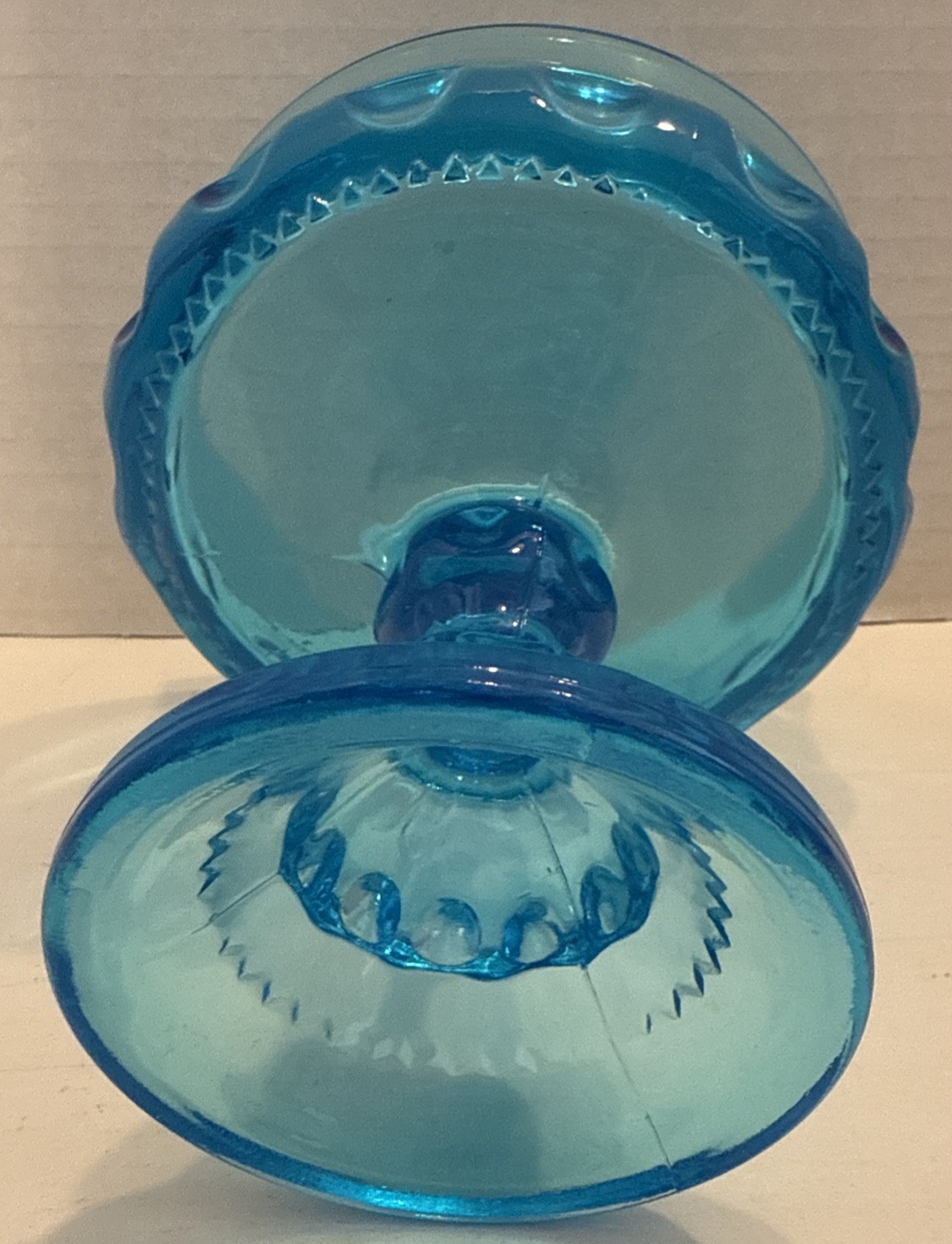 Indiana Glass Blue Kings Crown Compote Candy Dish – EUC