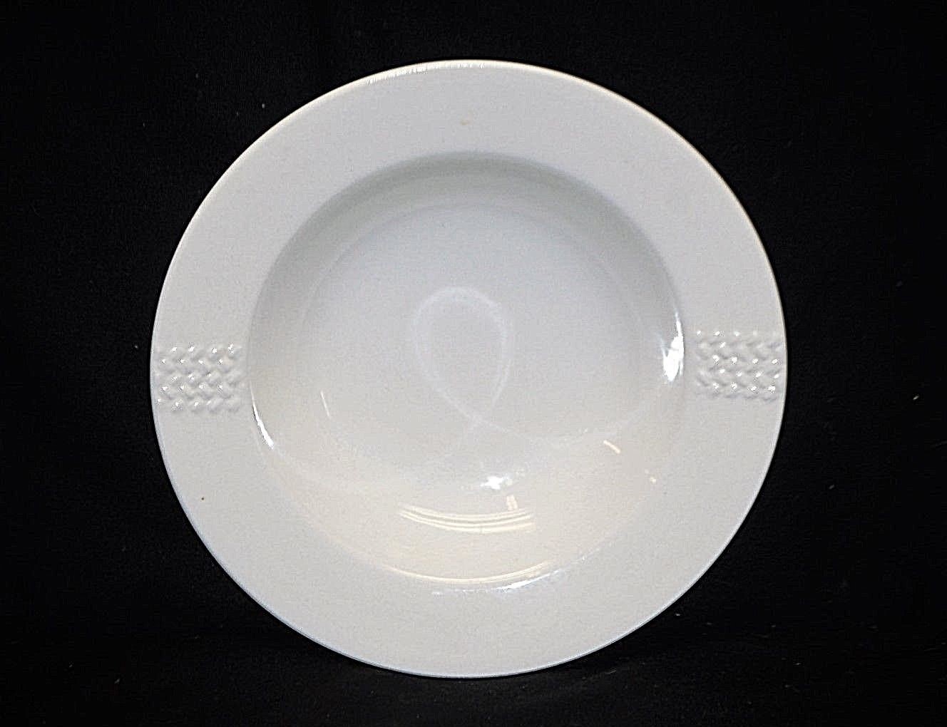 Classic Gourmet Basics by Mikasa Aft White Soup Cereal Bowl Basketweave Rimmed
