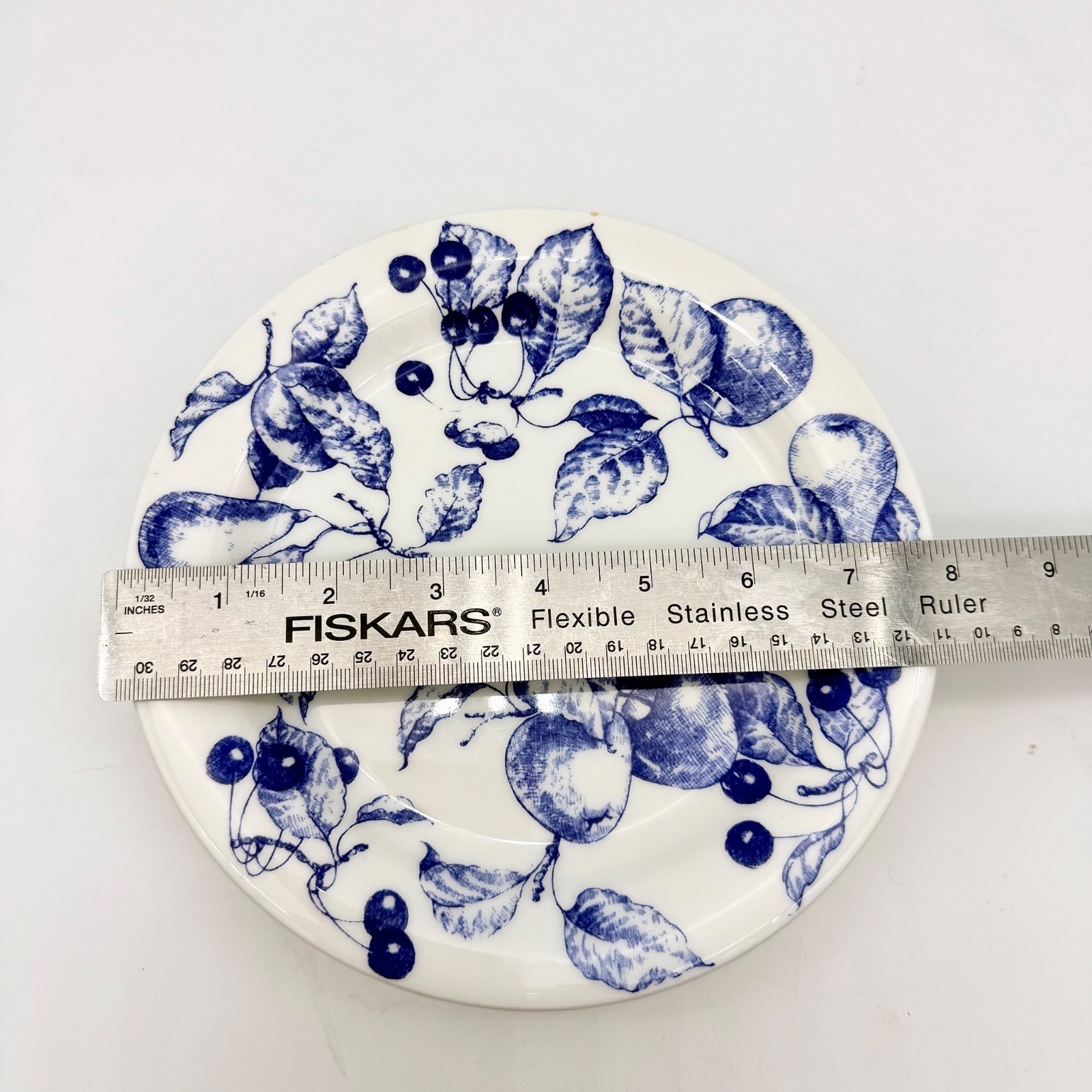 Ceramica Quadrifoglio Salad Plates 7.75in Ceramic Fruit Blue White Set 4 Italy