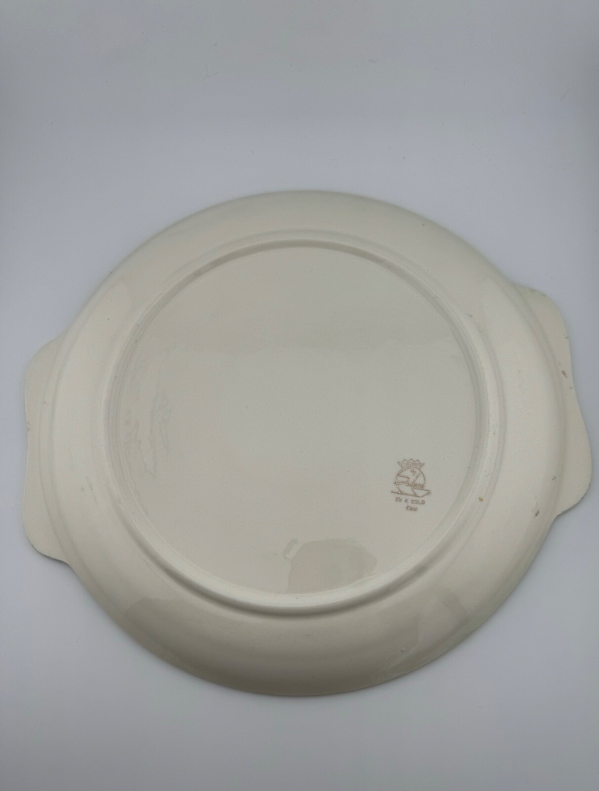 Coronet by Salem 23k Gold trim Platter Plate Green Leaf 53u