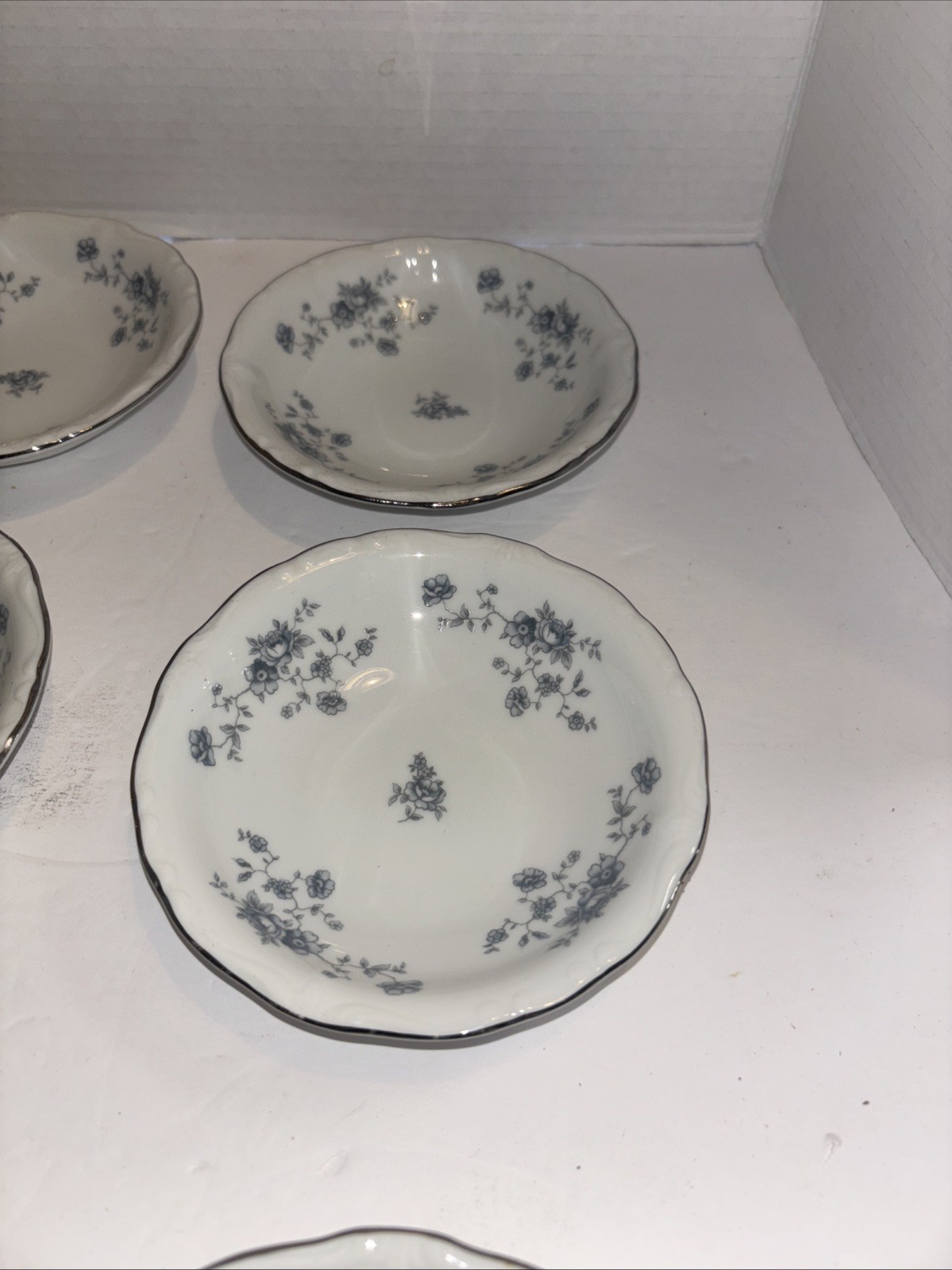 Johann Haviland Bavaria Germany Blue Garland Set of 9 Berry Bowls Unused