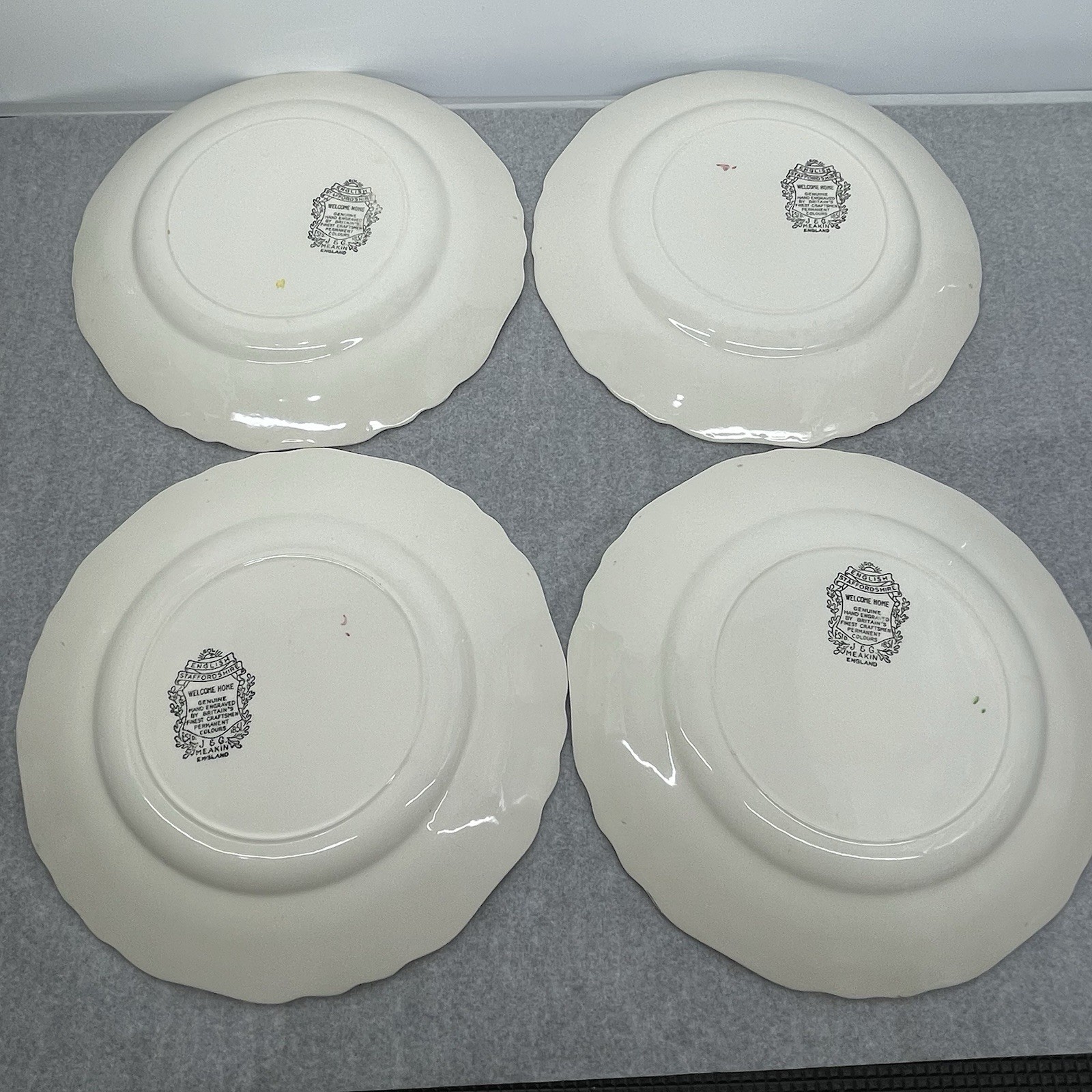 Vintage 1955 J & G Meakin Welcome Home 10” Dinner Plate Set Of 4 England Retired
